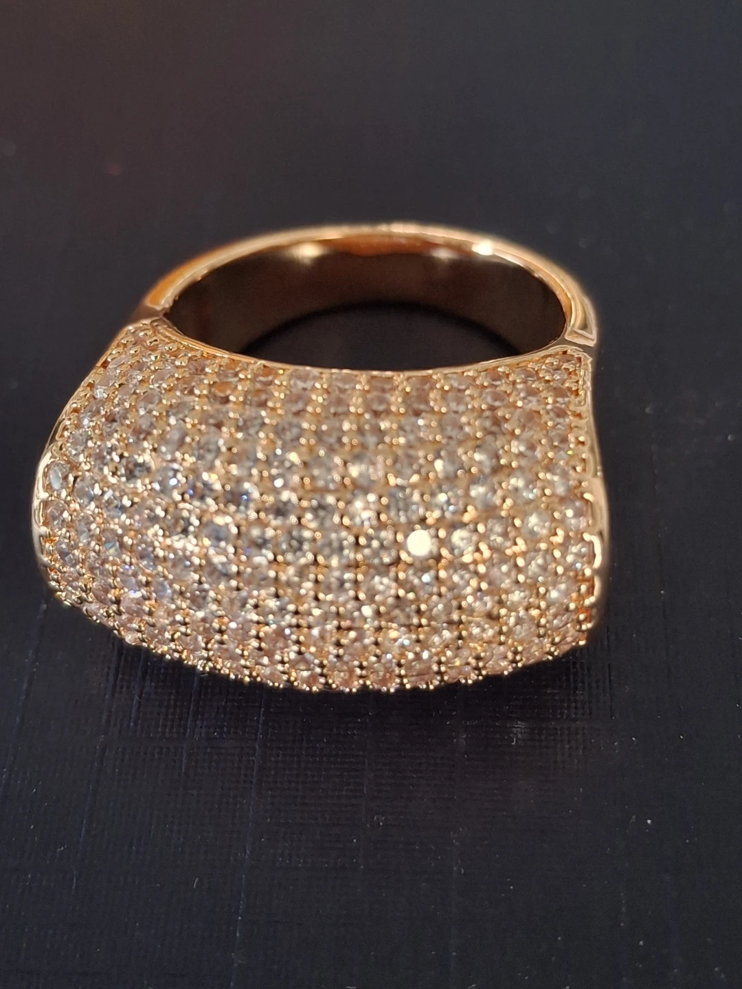 Rose Gold Pave Crystal Ring - photo 3