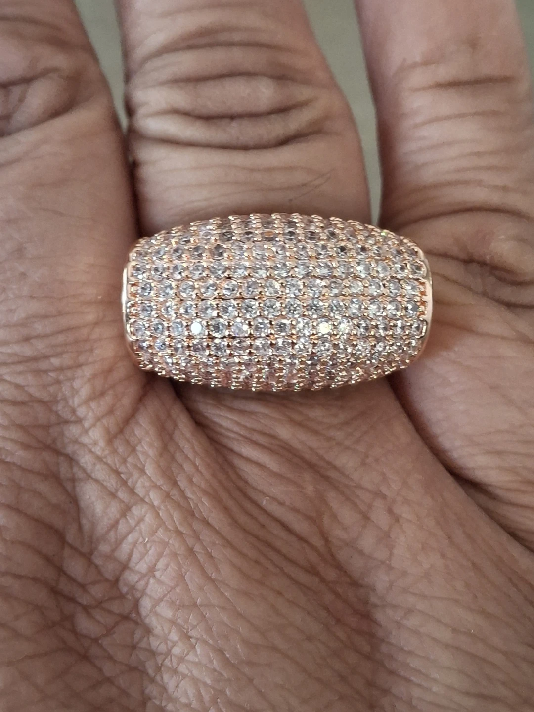 Rose Gold Pave Crystal Ring - photo 4