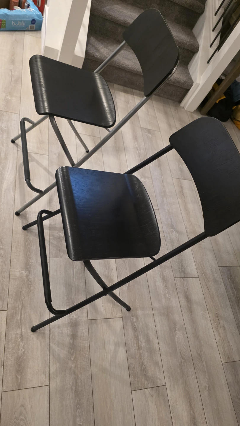 Ikea 4 Black Folding Bar Stools - photo 3