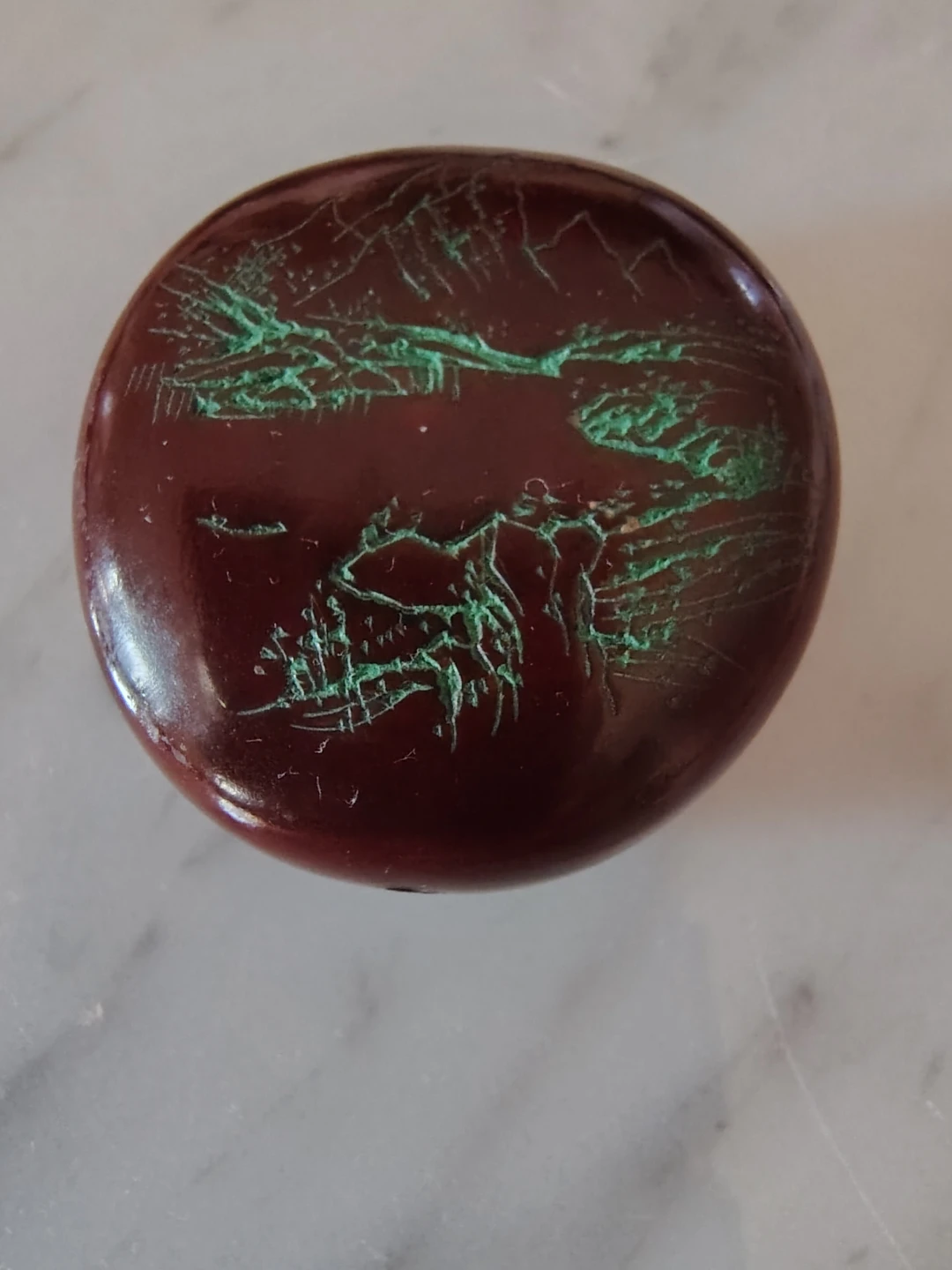 Vintage Hand Carved & Lacquered Japanese Burrata Nut - photo 3