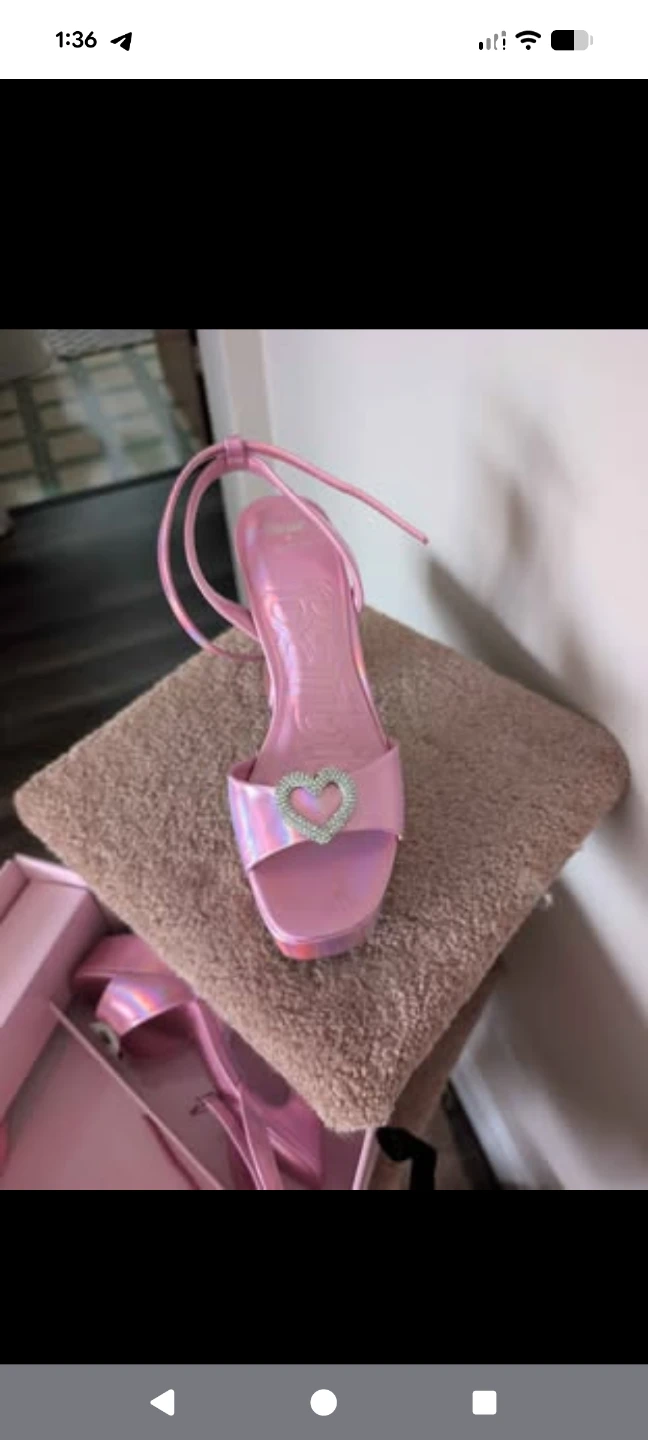 Barbie x Aldo Pink Heart Heeled Sandals - photo 4