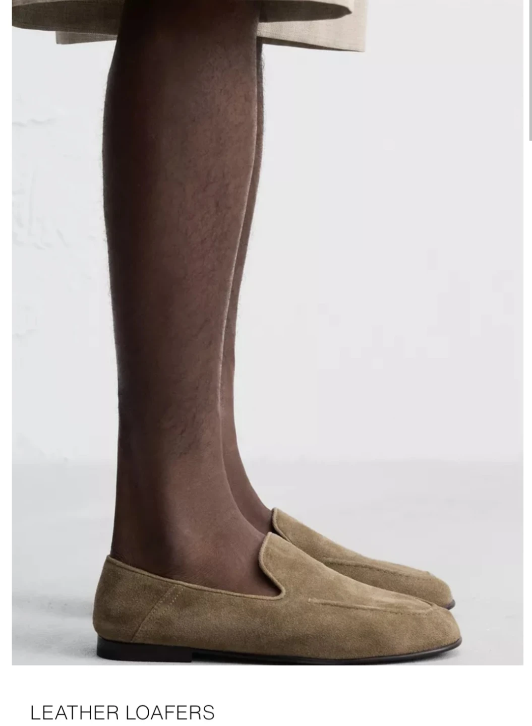 Zara Man Beige Split Leather Loafers Size 40 - photo 2