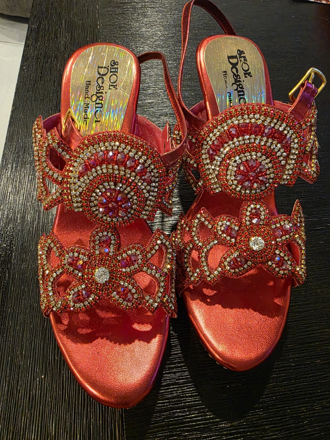 Red Sparkly Heels with Rhinestones - Shoe Designer - photo 4