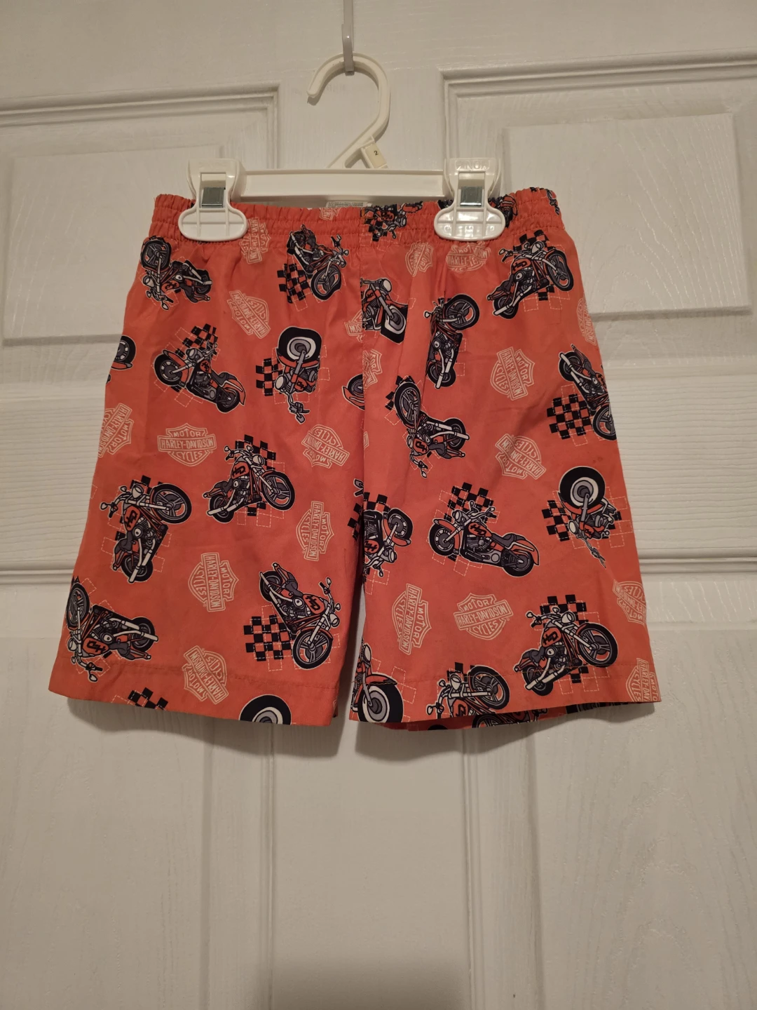 Haddad Boys' Orange Motorcycle Print Shorts Size 2T