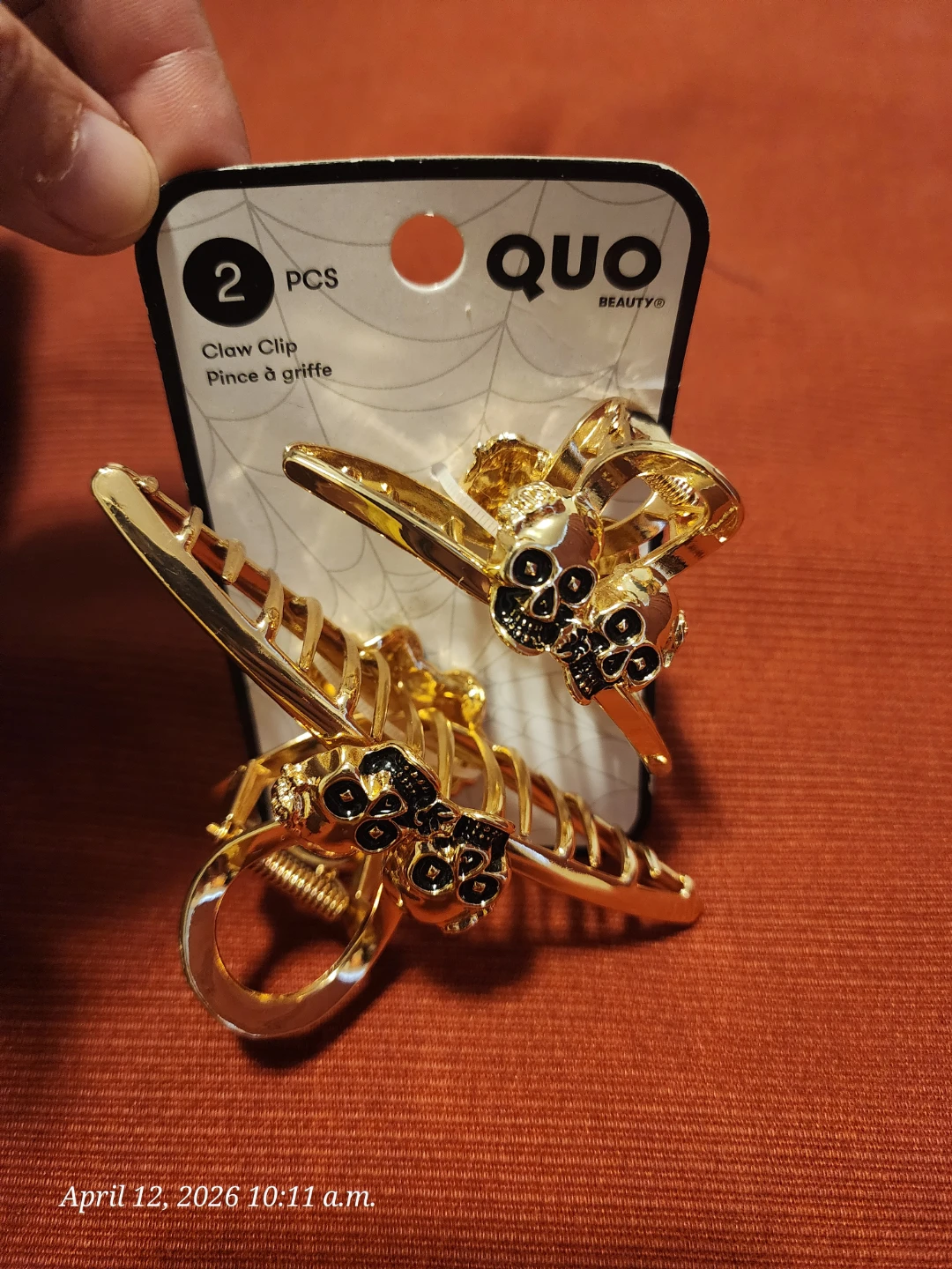 QUO Beauty Gold Skull Claw Clips (2 Pcs) - photo 2
