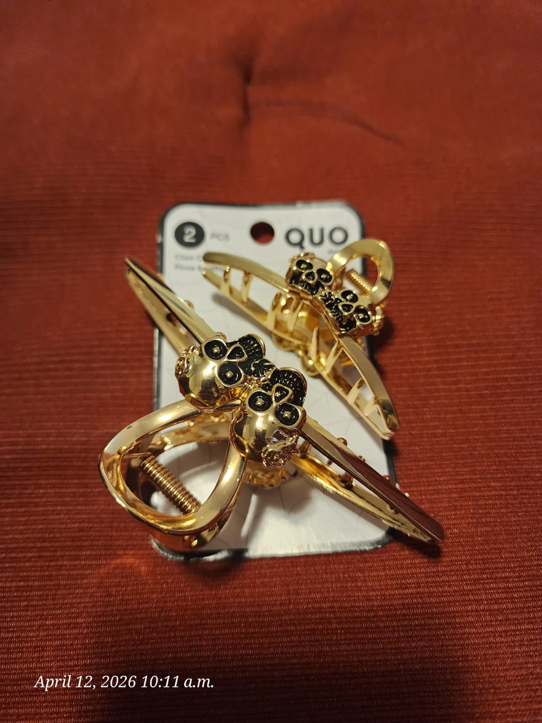 QUO Beauty Gold Skull Claw Clips (2 Pcs) - photo 3
