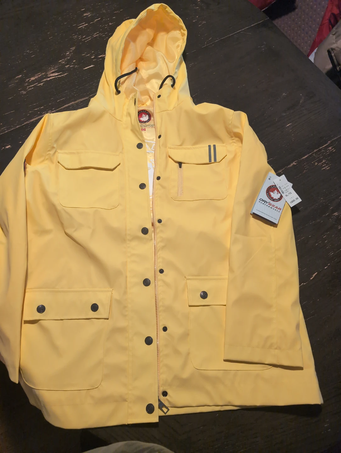 Canada Sportswear Yellow Rain Jacket