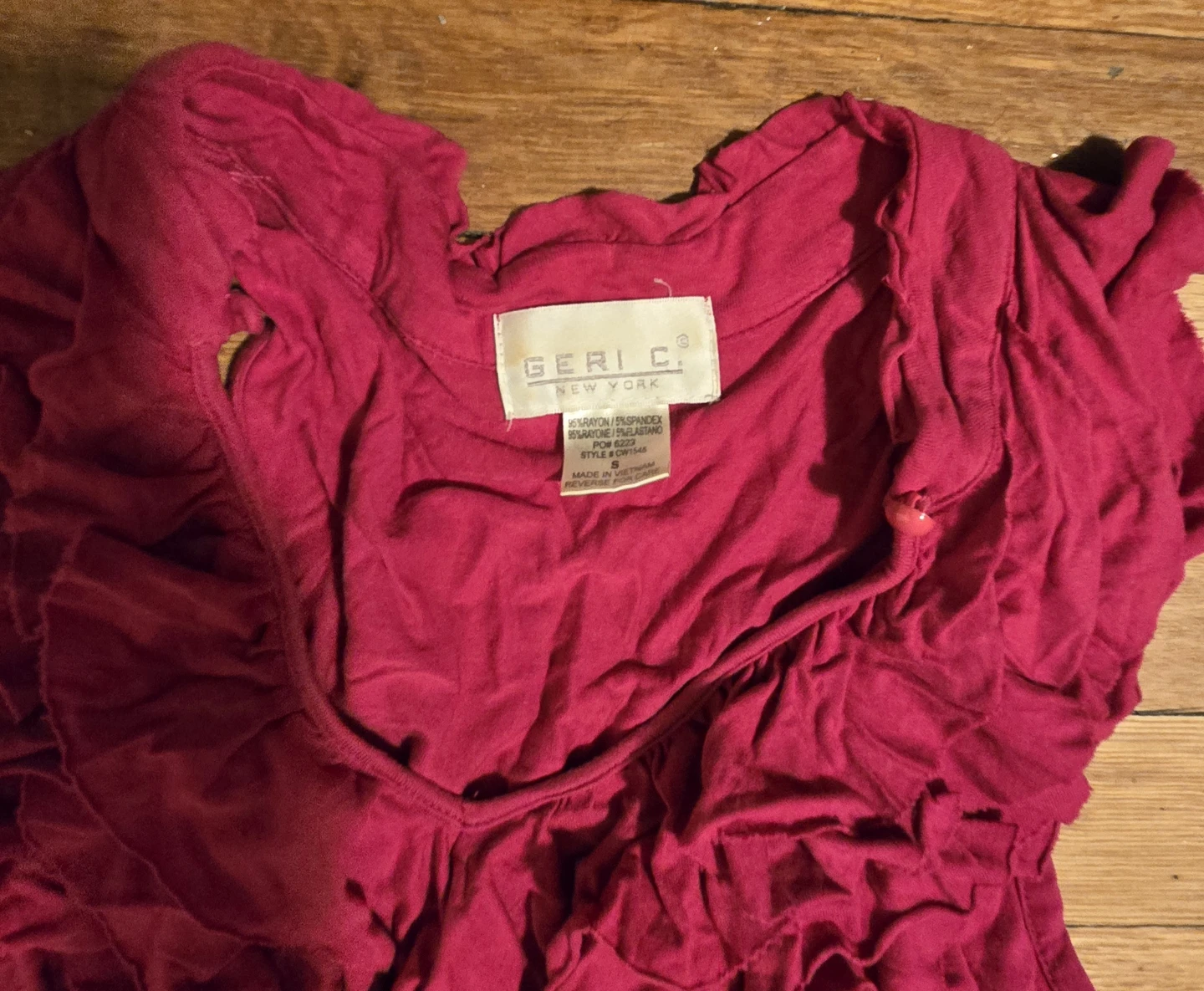 Geri C New York Ruffle Neck Tank Top Size Small - photo 2