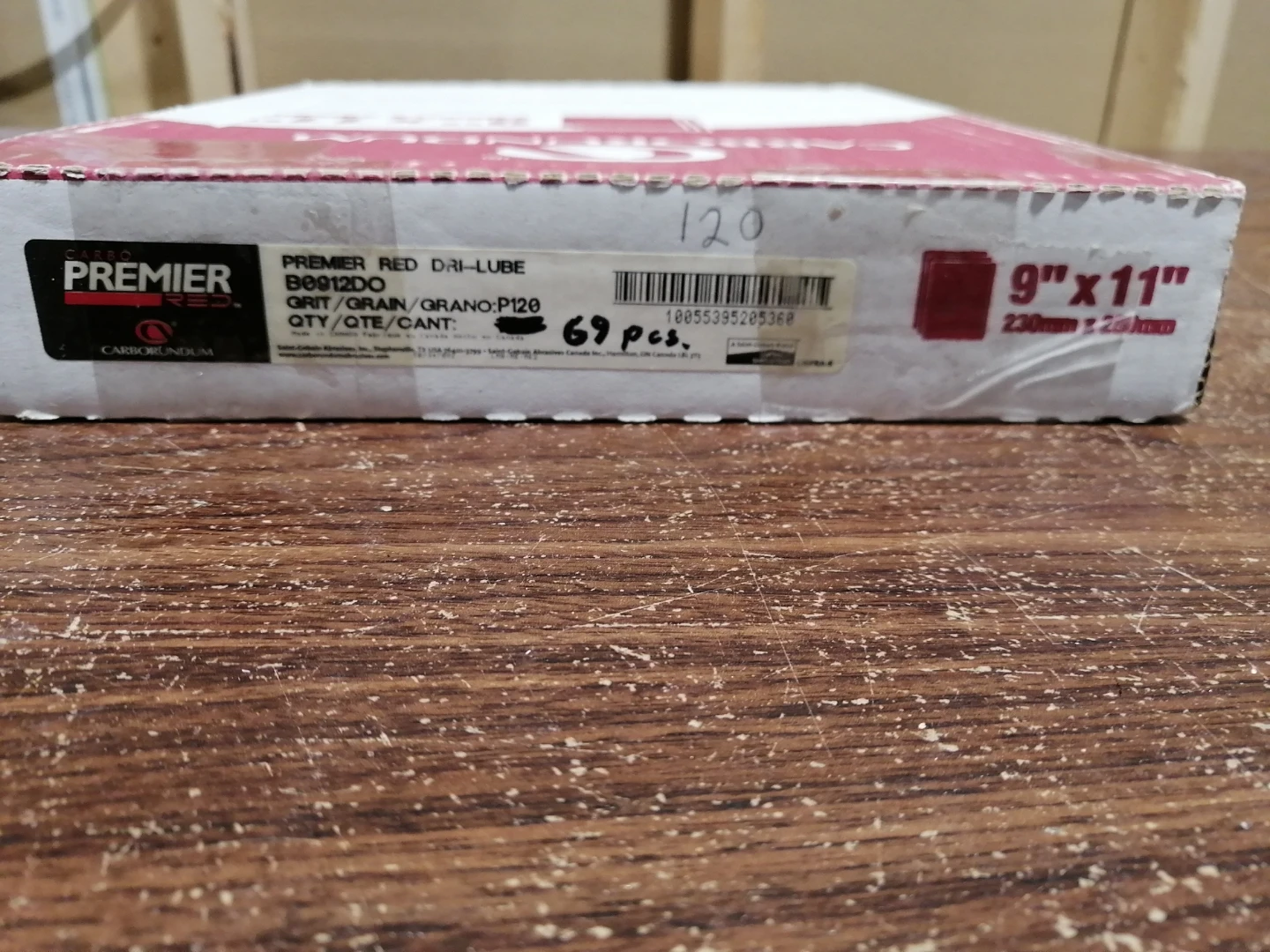 Premier Red Dri-Lube Sandpaper P120 Grit 9"x11" (69 pcs)