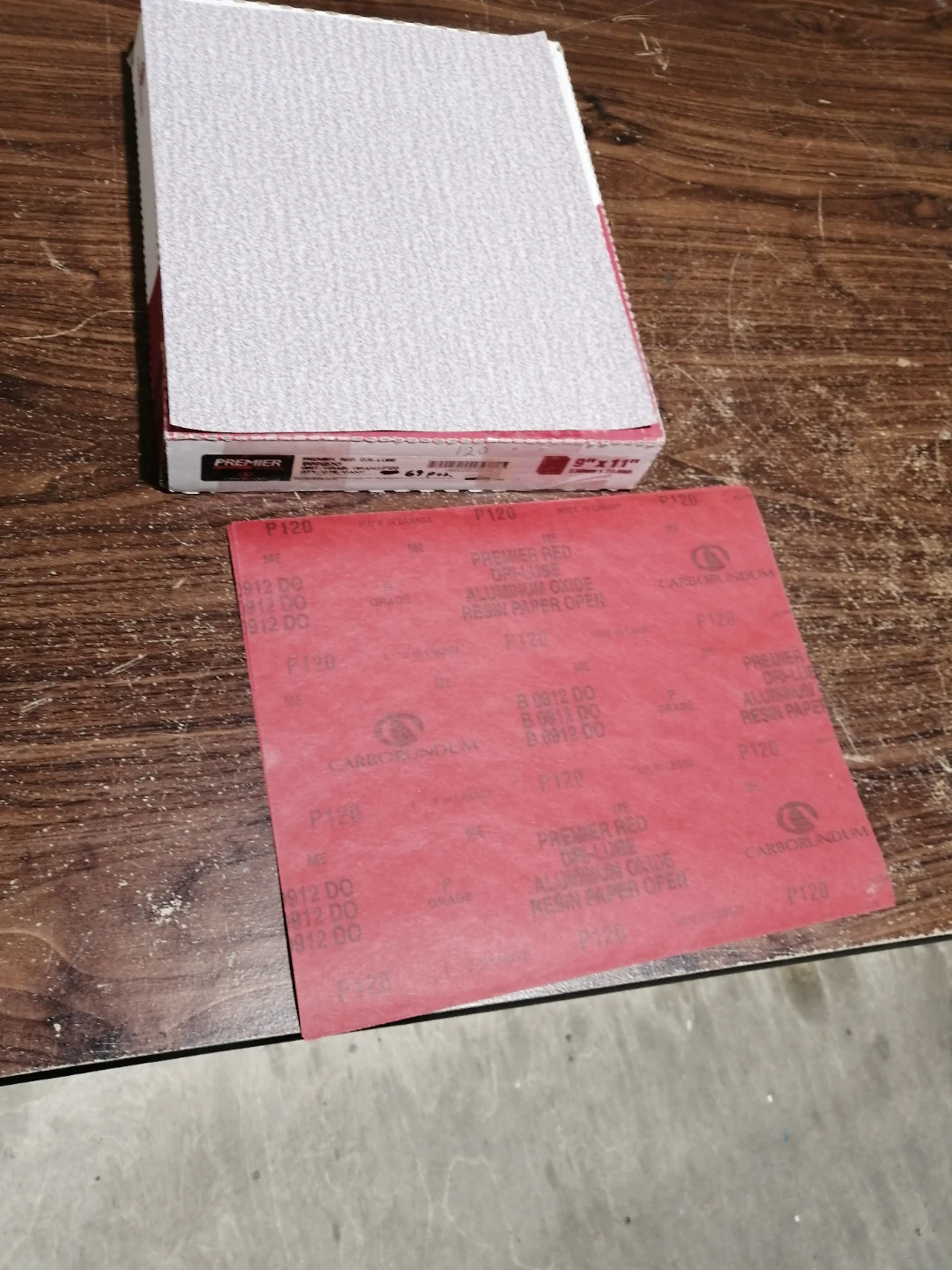 Premier Red Dri-Lube Sandpaper P120 Grit 9"x11" (69 pcs) - photo 3