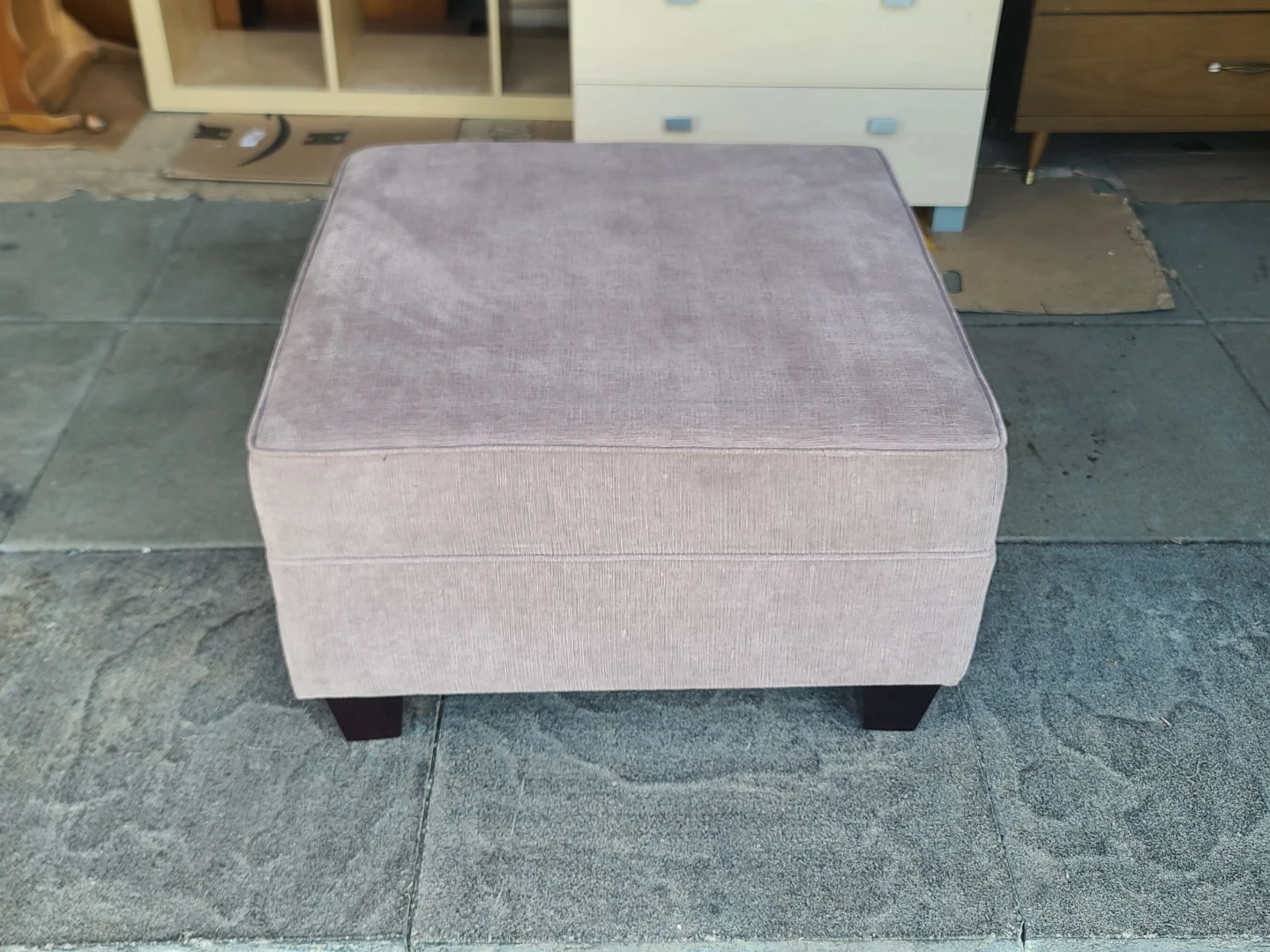 Square Upholstered Ottoman Footstool