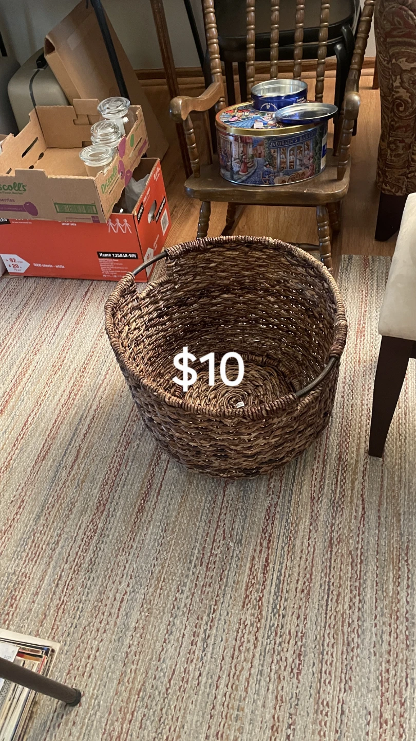 Woven Storage Basket with Handles