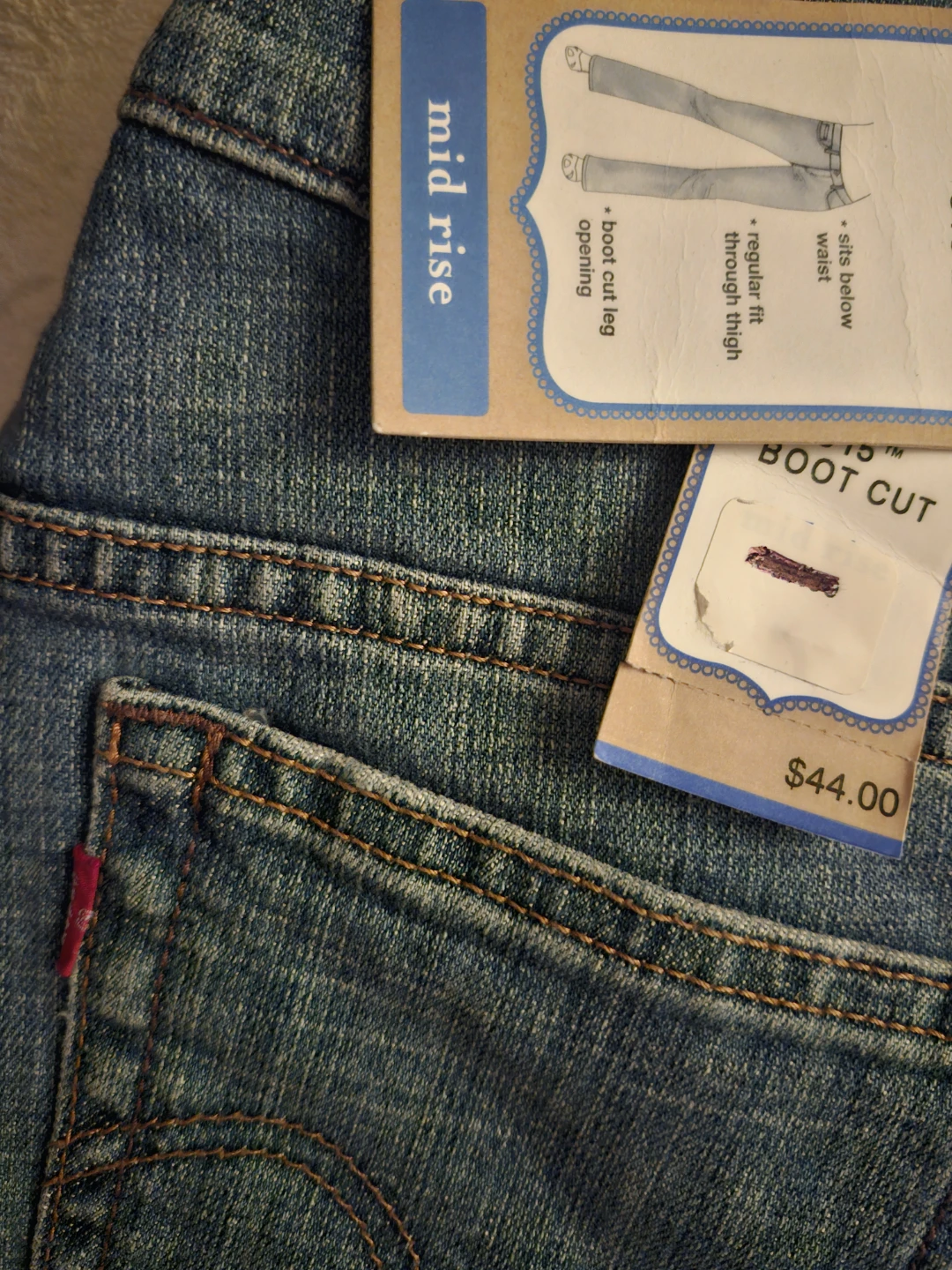 NEW LEVI'S JEANS BLUE WIDE BOOT 12S, RETAIL $44+3.91 TAX=$47.91