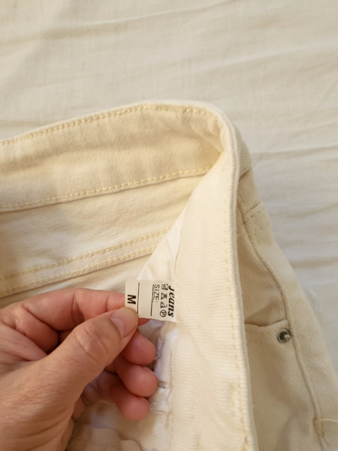 JIRANAN STUDIO Cream Denim Shorts - Size M - photo 3