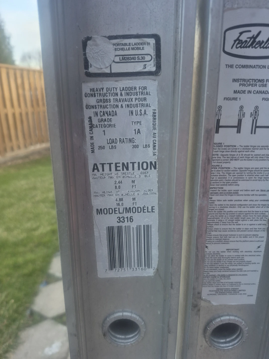Featherlite Portable Multi-Position Ladder LM28340 - photo 4