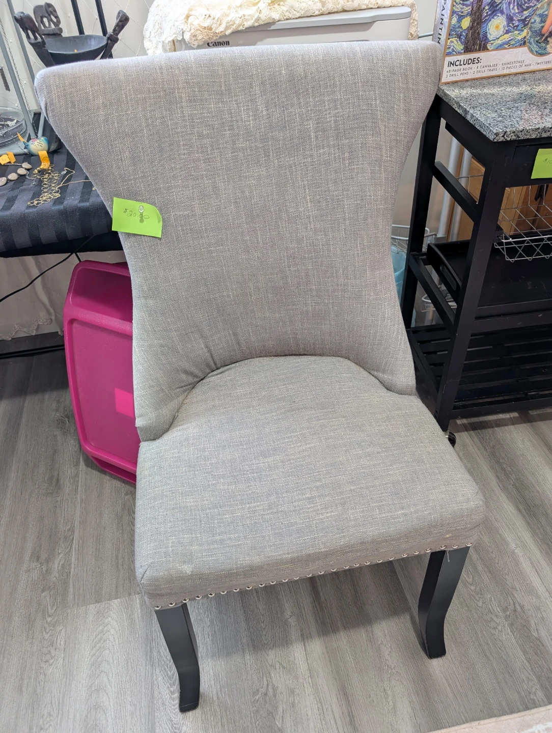 Grey Upholstered Accent Chair