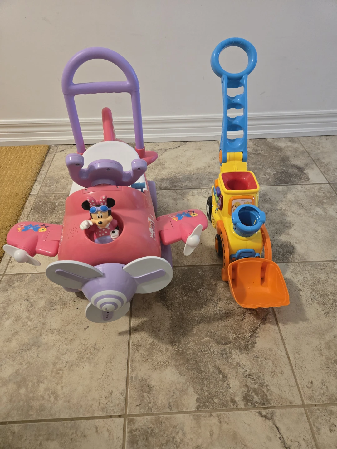 Disney Minnie Mouse Airplane Walker & Toy Dump Truck