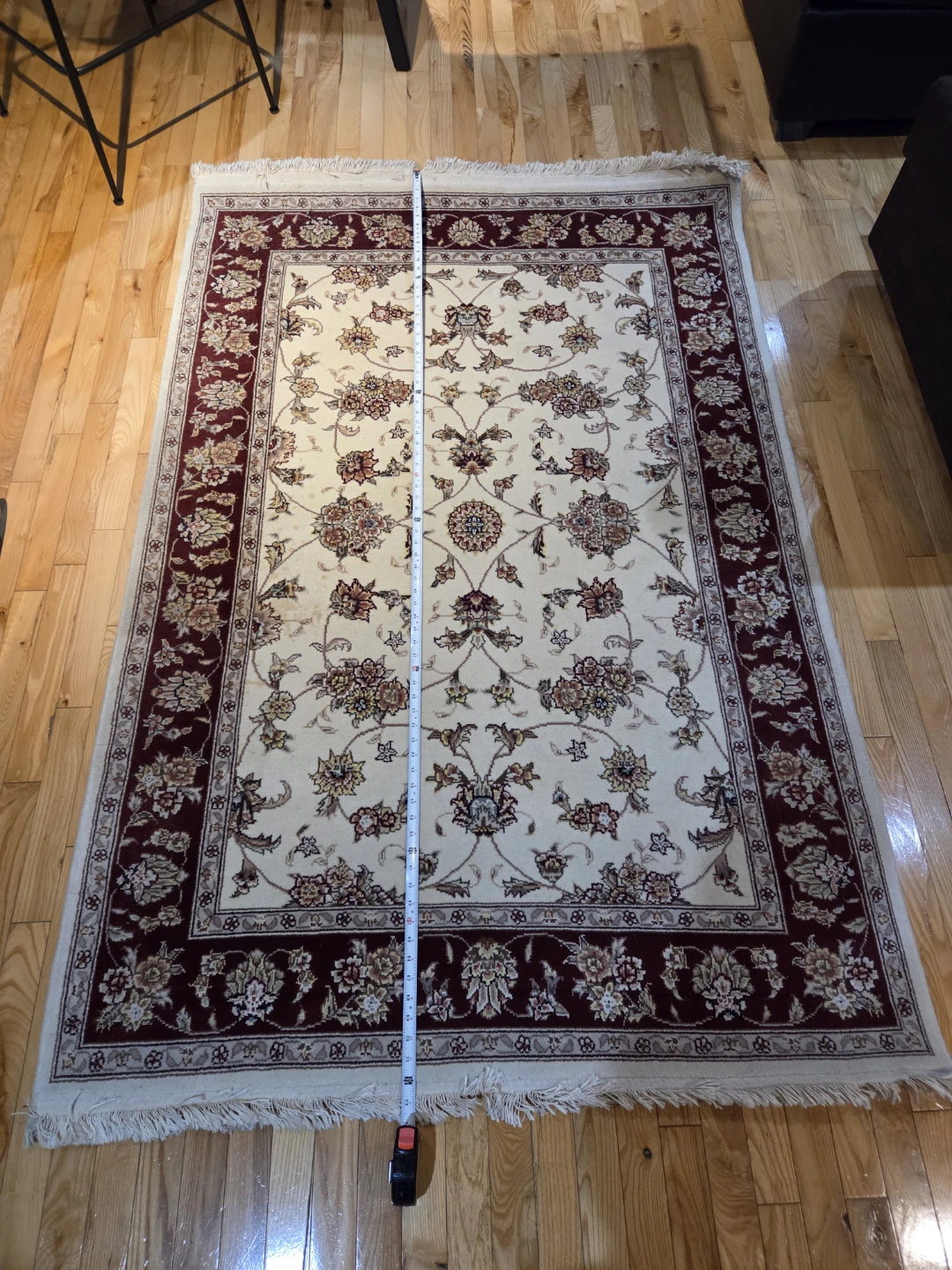 Persian Style Area Rug - Cream and Burgundy Floral - photo 3