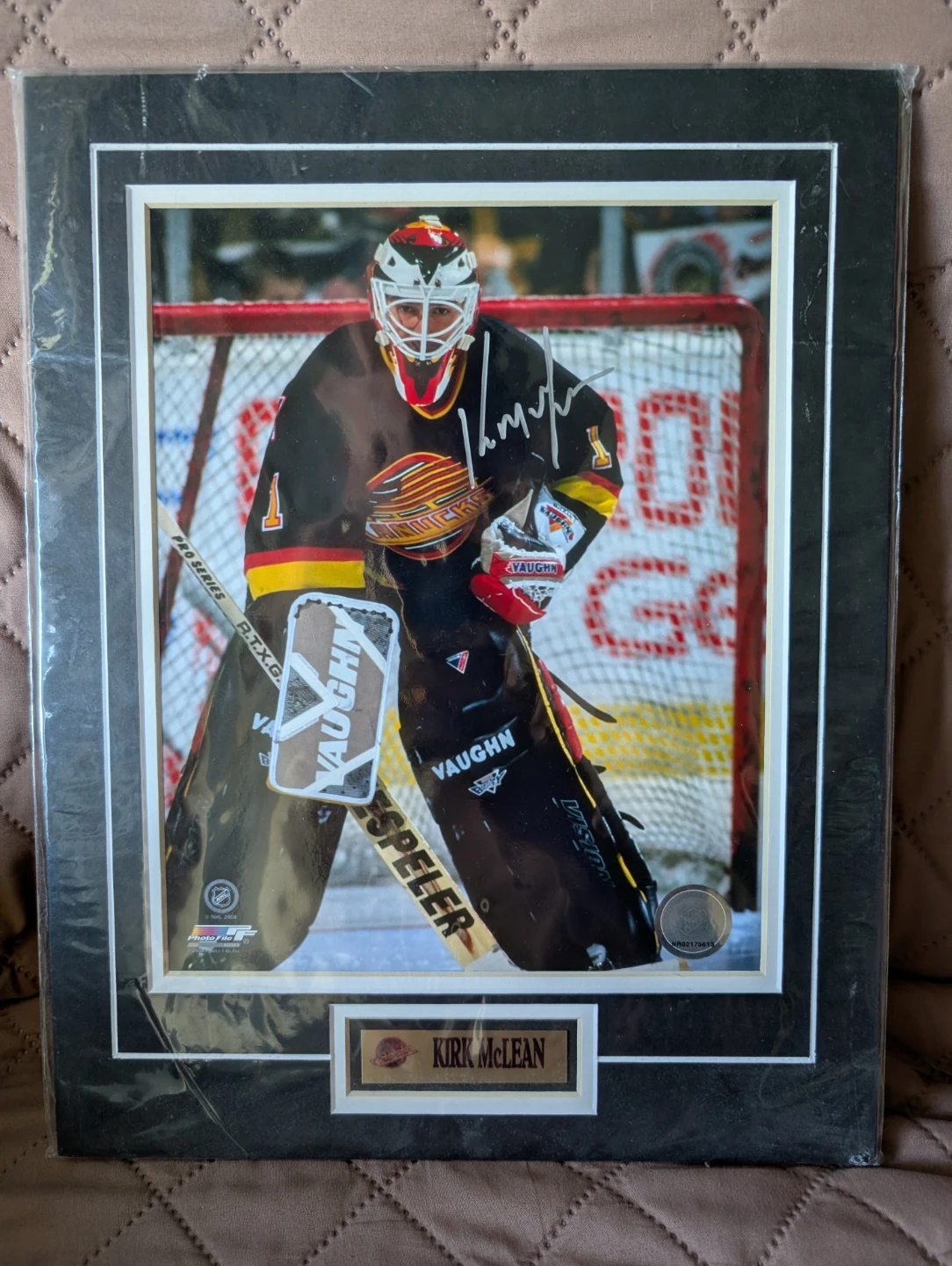 Signed Kirk McLean Vancouver Canucks Hockey Photo