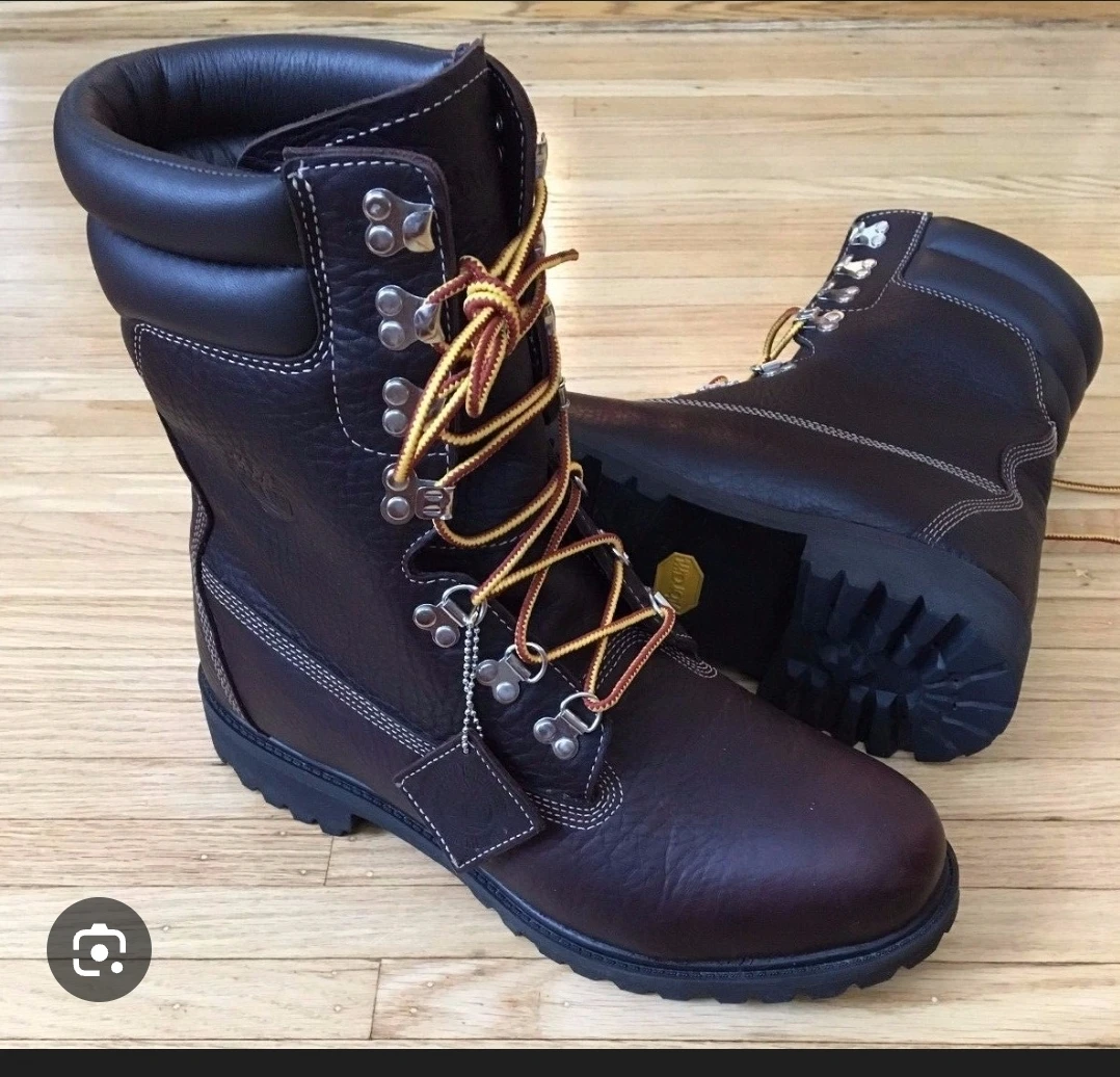 Timberland Men's Hiking Boots Size 10 Brown Leather Vibram Sole