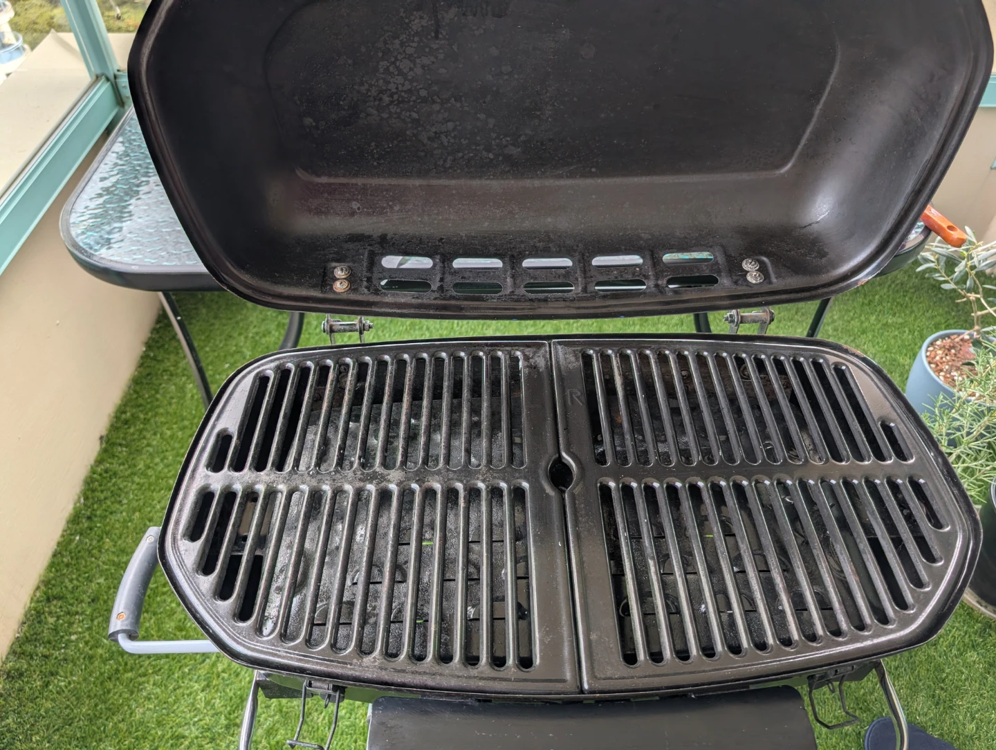 Blue Portable Propane Grill double (independent)fire - photo 2