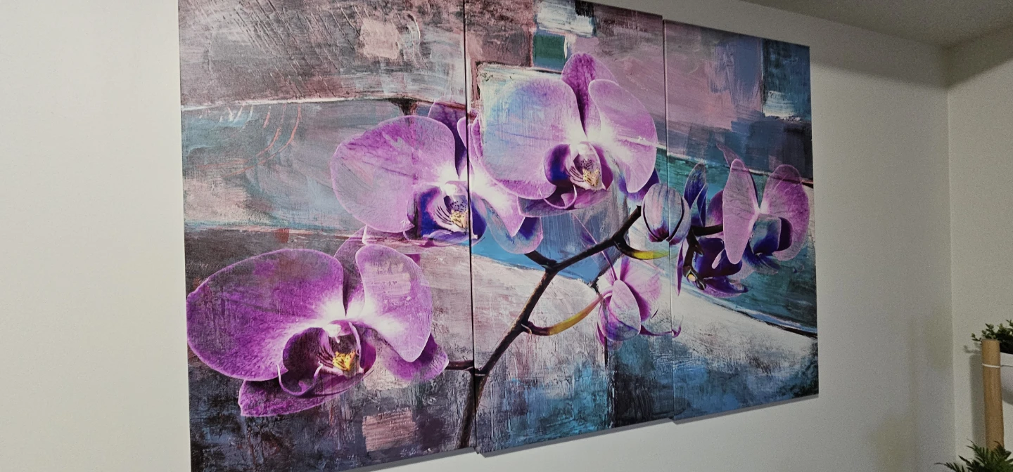Triptych Wall Art - Purple Orchids - photo 2