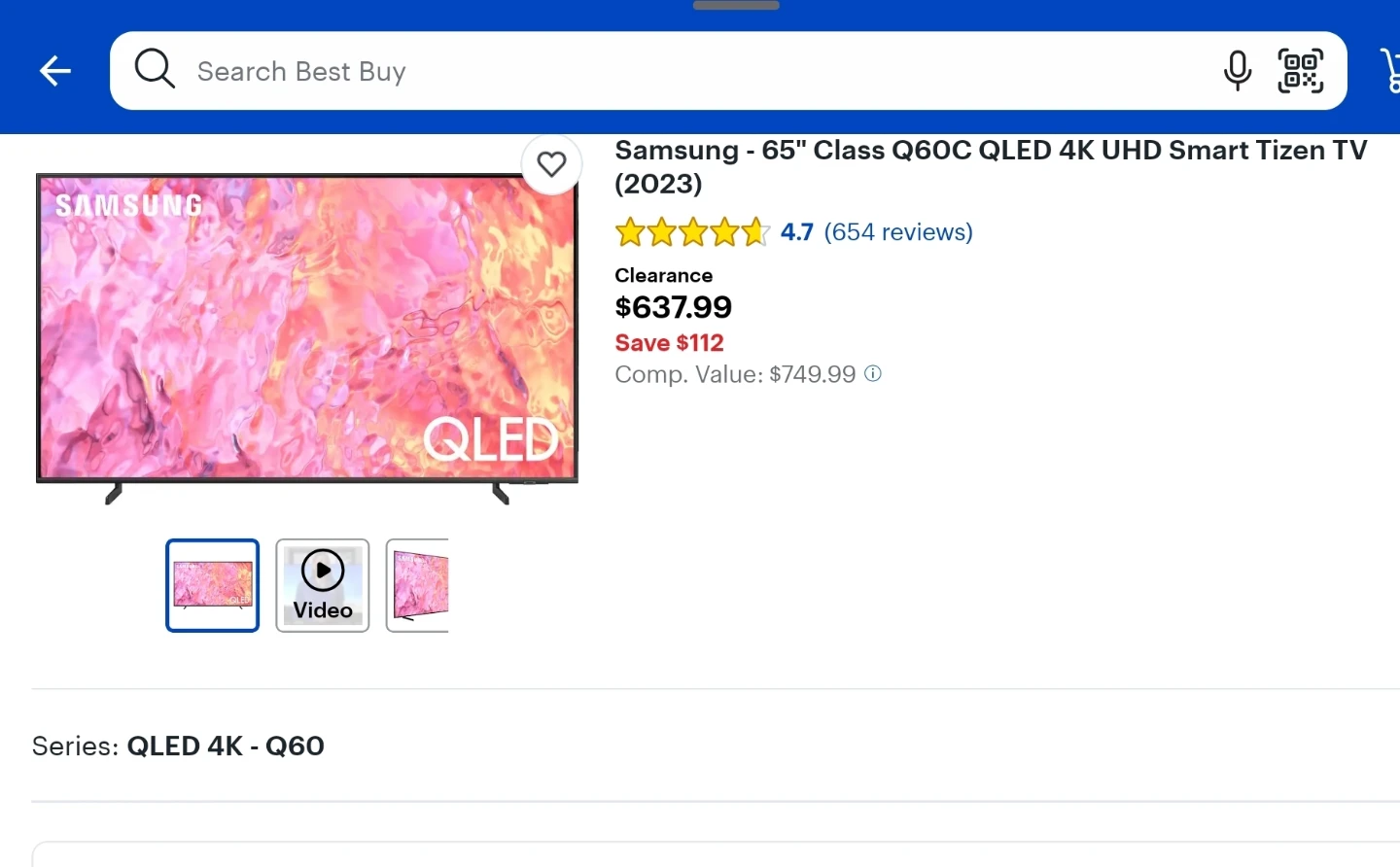 Samsung 65" QLED 4K UHD Smart Tizen TV (2023) - photo 3
