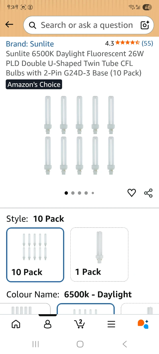 6500K Daylight 26W Fluorescent CFL Bulbs (10 Pack) 🌱