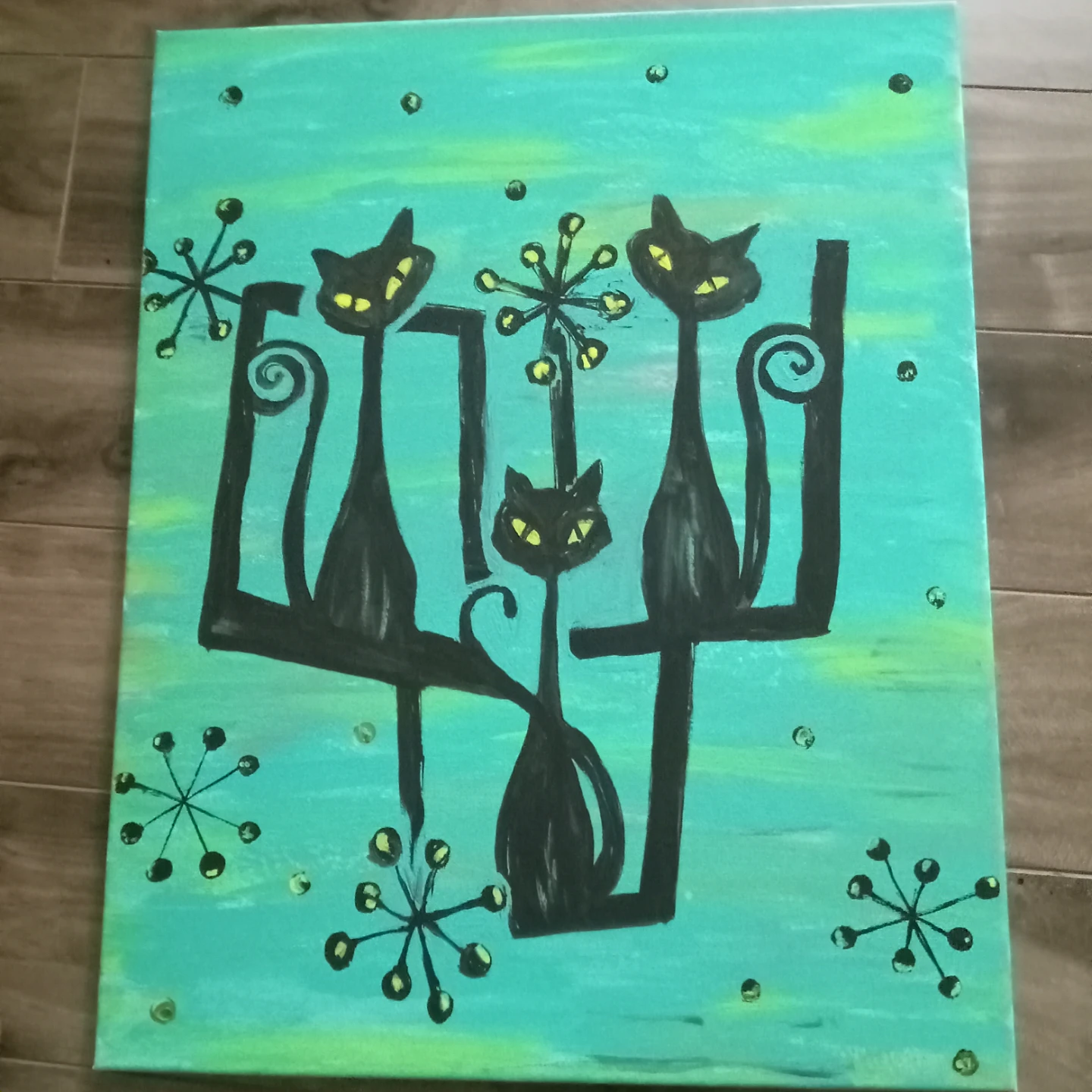 Black Cat Art Canvas - photo 2
