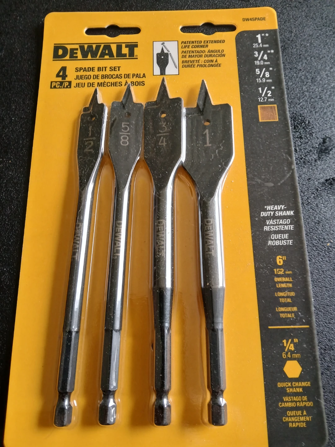 DEWALT 4-Piece Spade Bit Set - photo 2
