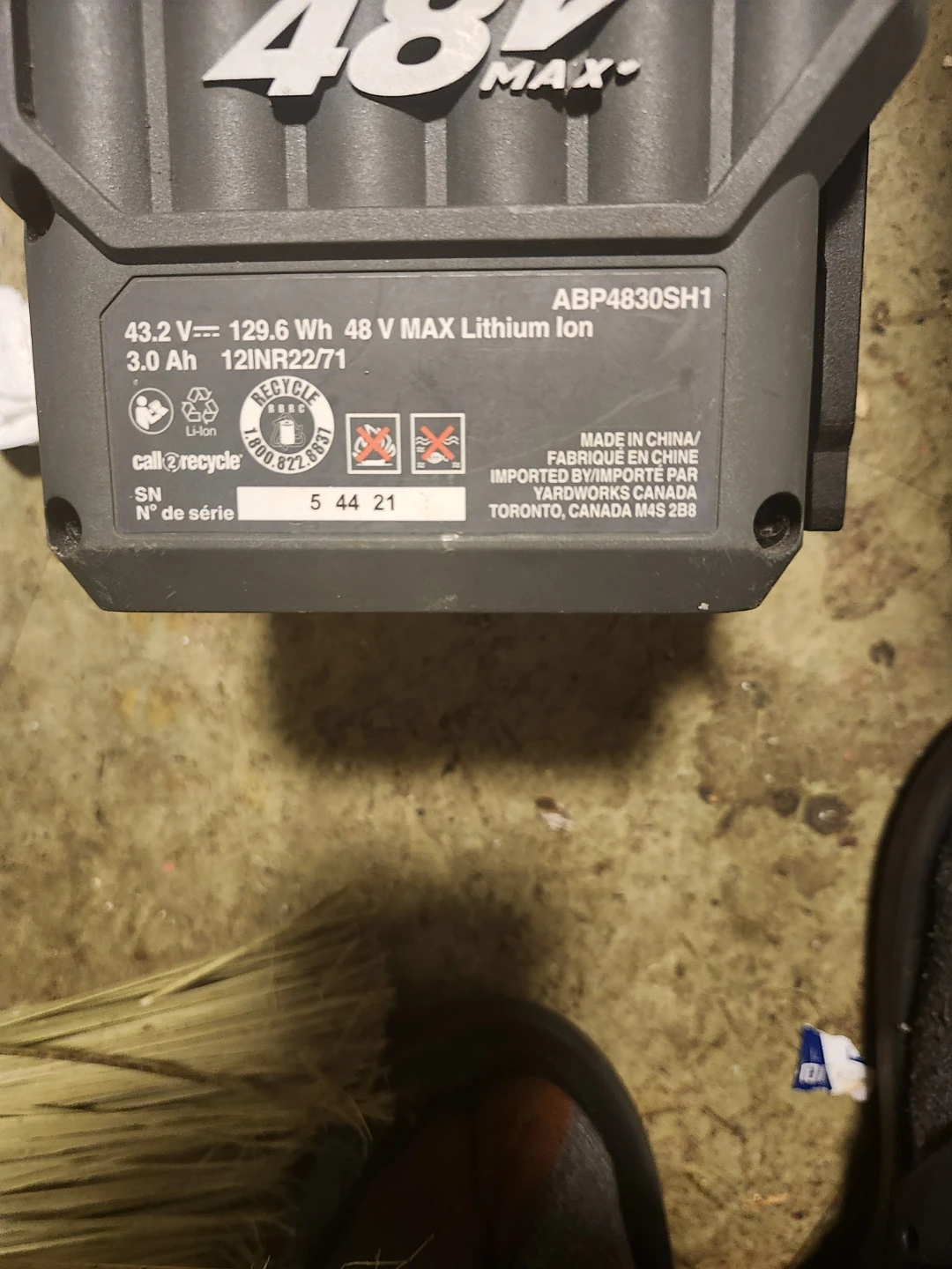 YARDWORKS 48V MAX 3.0Ah Lithium Ion Battery - photo 2