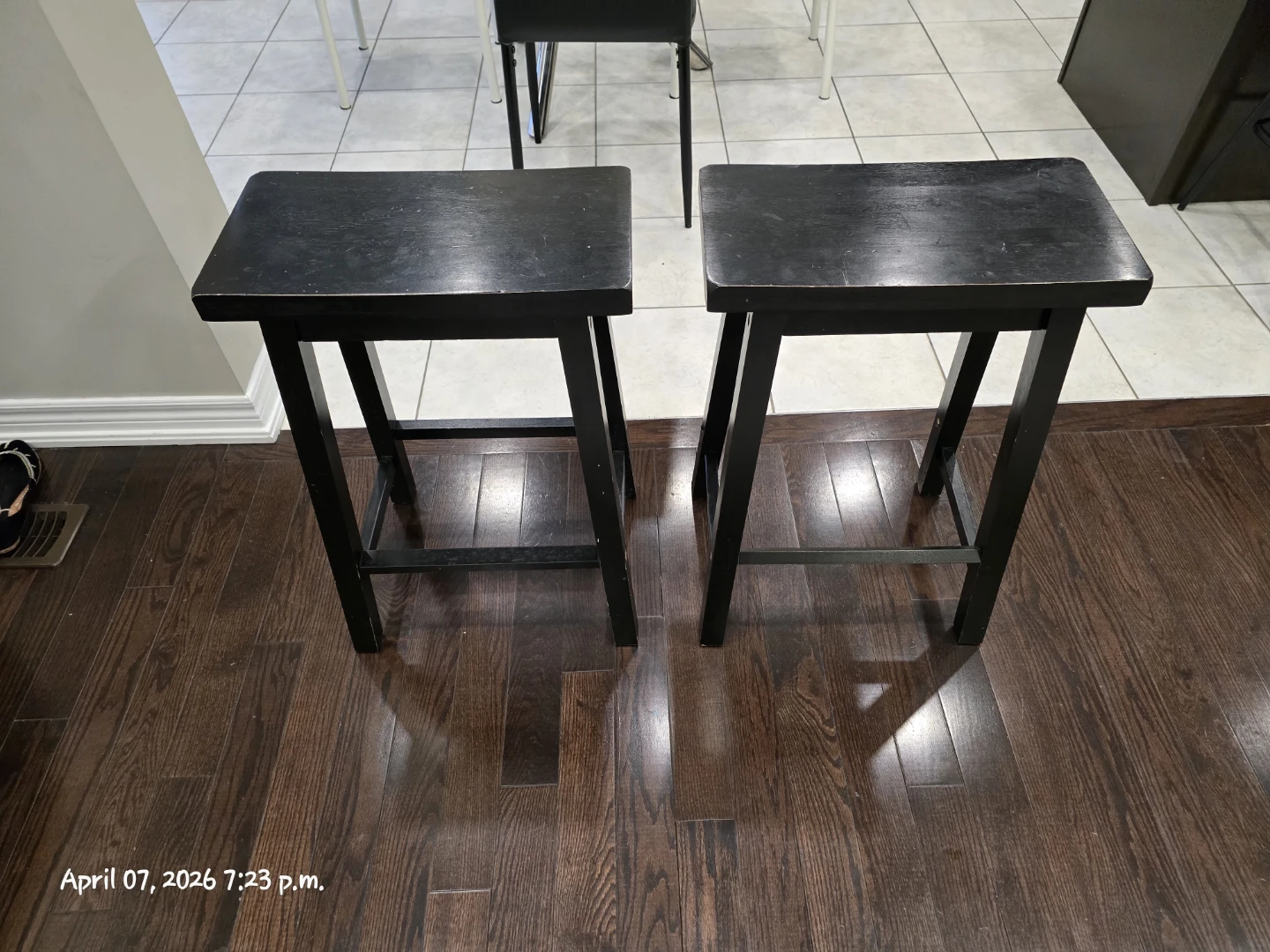 Set of 2 Black Bar Stools