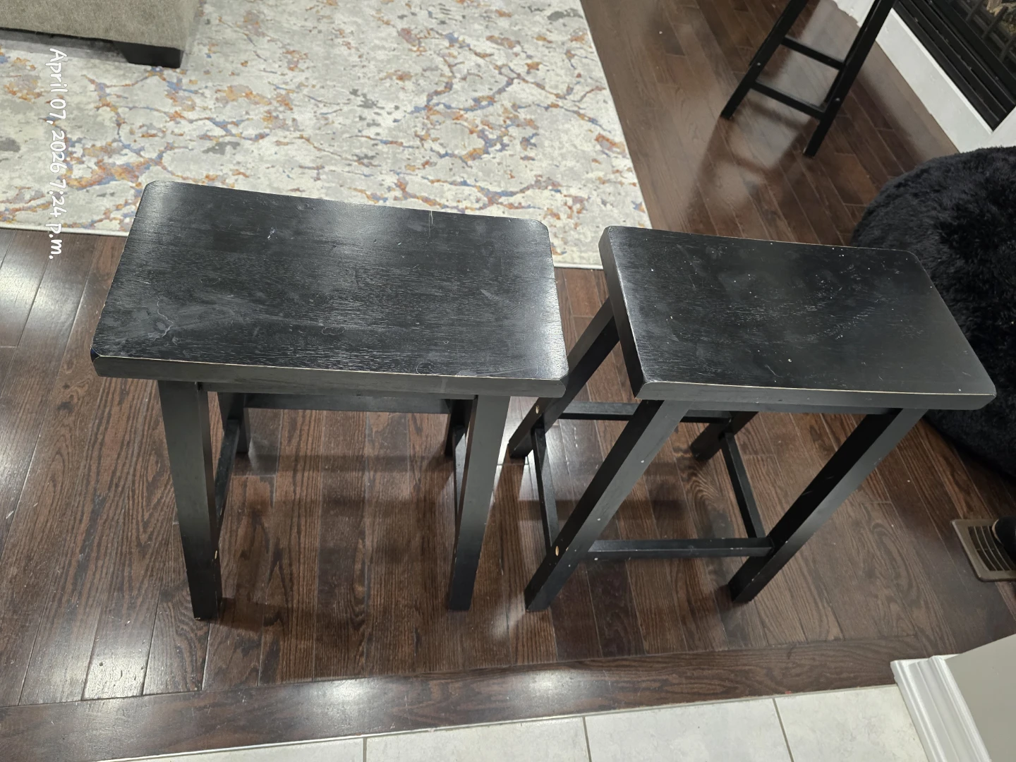 Set of 2 Black Bar Stools - photo 2