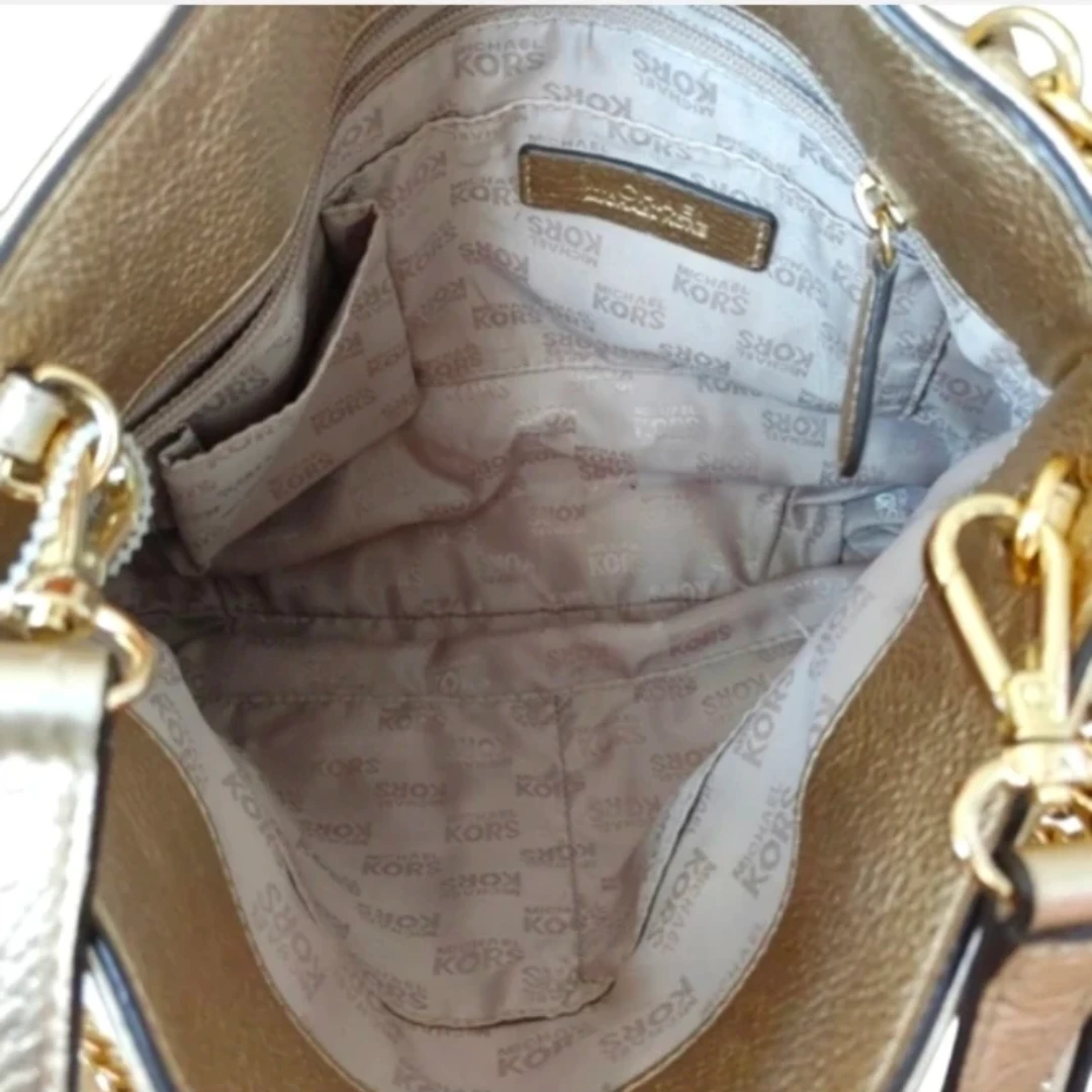 Michael Kors Gold Metallic Leather Shoulder Crossbody Bag - photo 3