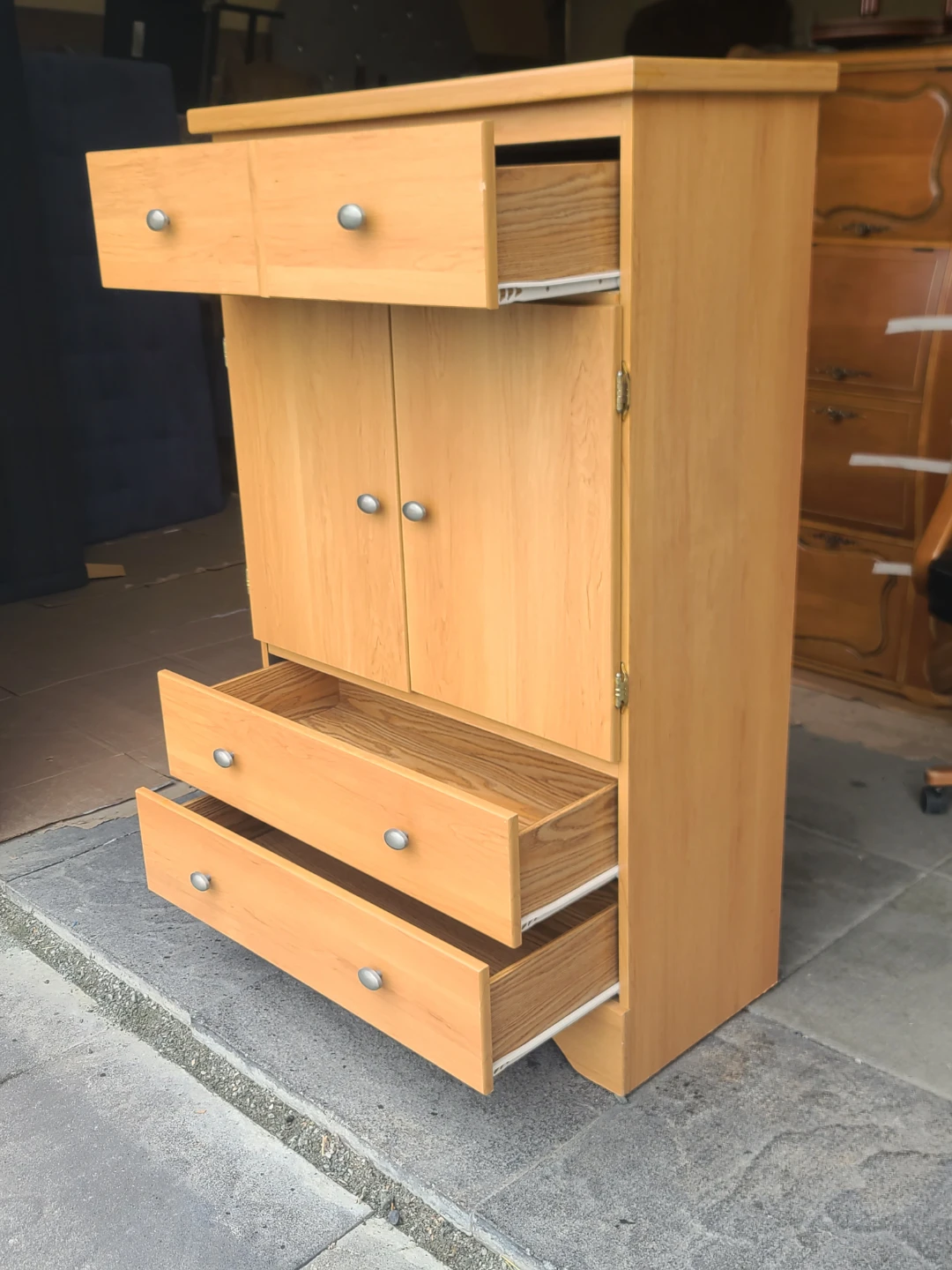 Light Wood Armoire with Drawers - photo 3