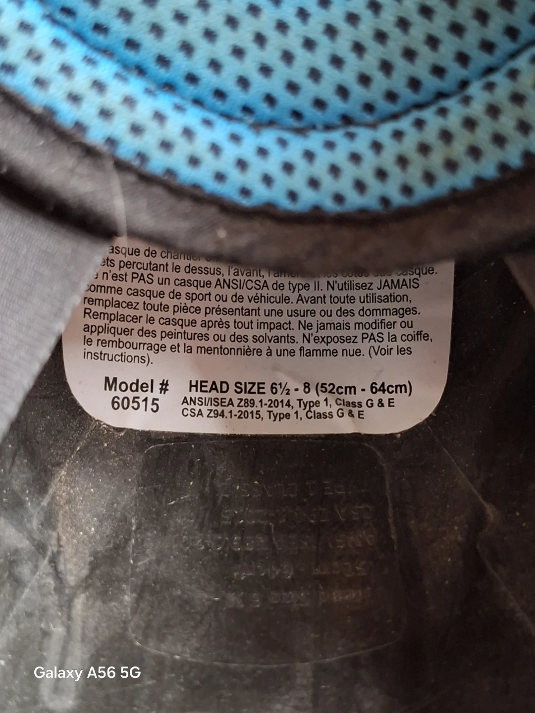 Safety Helmet - Model 60515 - Head Size 6 1/2 - 8 - photo 3