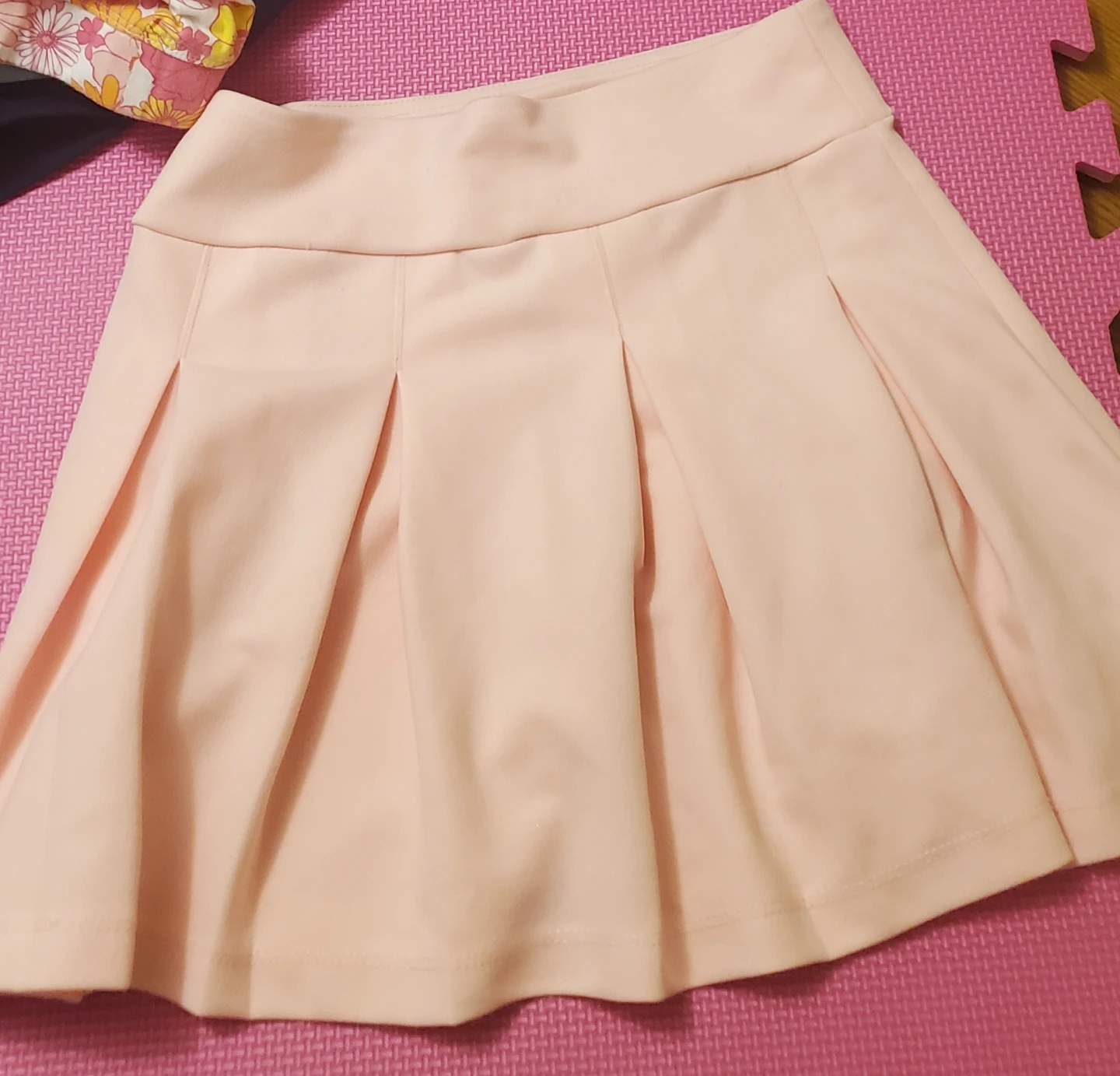 Pink Pleated Mini Skirt