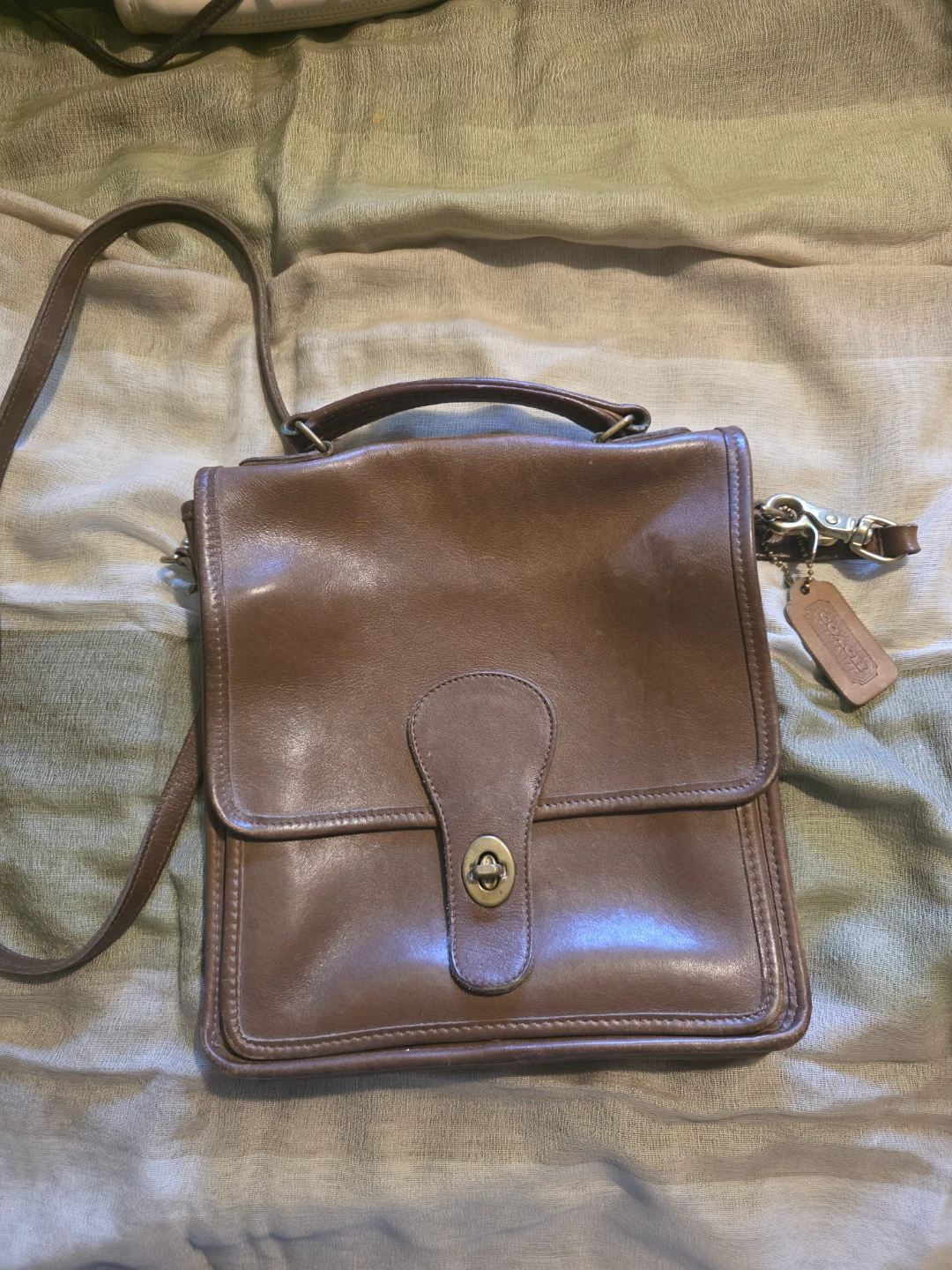 Vintage Coach Leather Shoulder Bag - Brown
