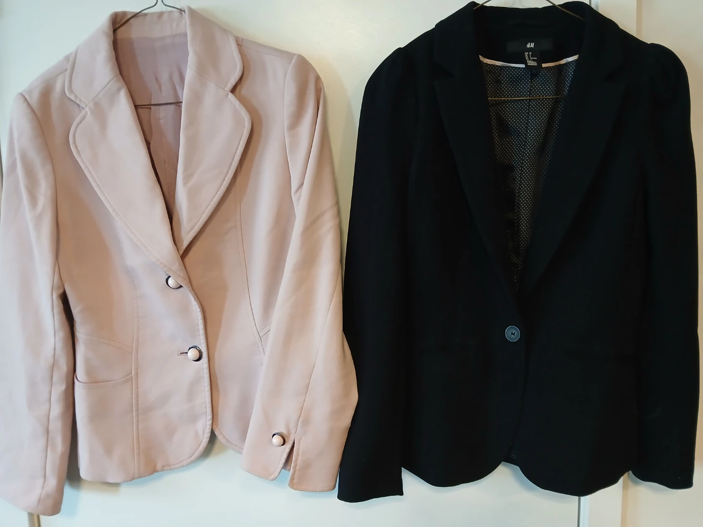 Light Pink Blazer & H&M Black Blazer Jacket. $10 EACH.
