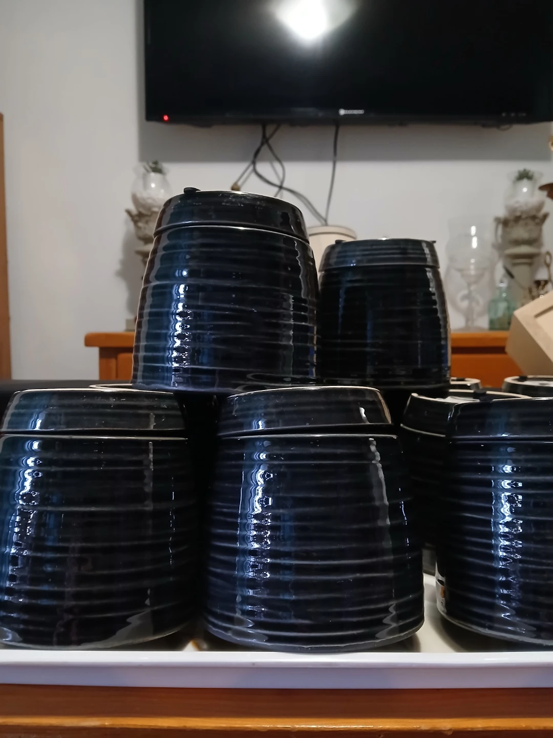Black Ceramic Planters, 12.7 cm