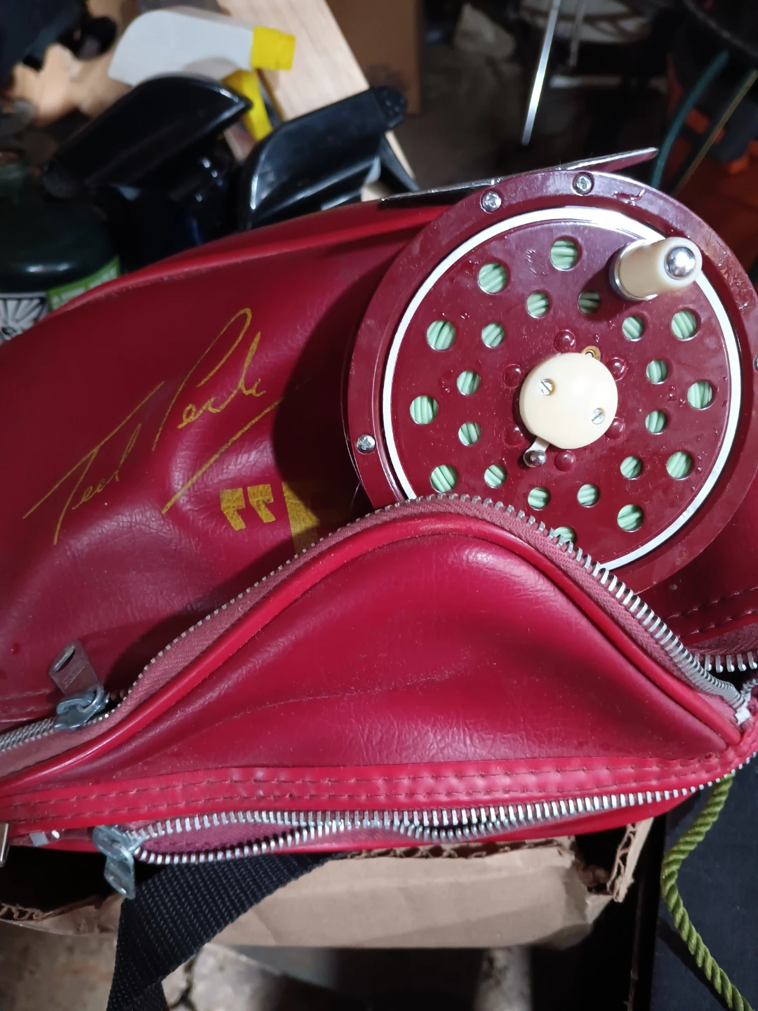 Hardy Fly Fishing Reel with Red Leather Case