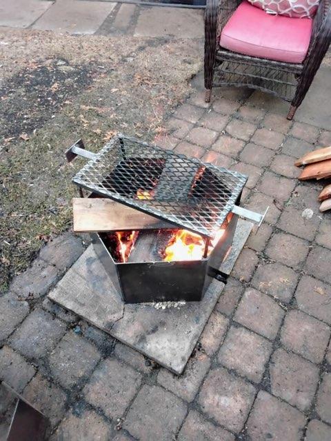 Heavy Duty Metal Fire Pit with Grill Grate - photo 3