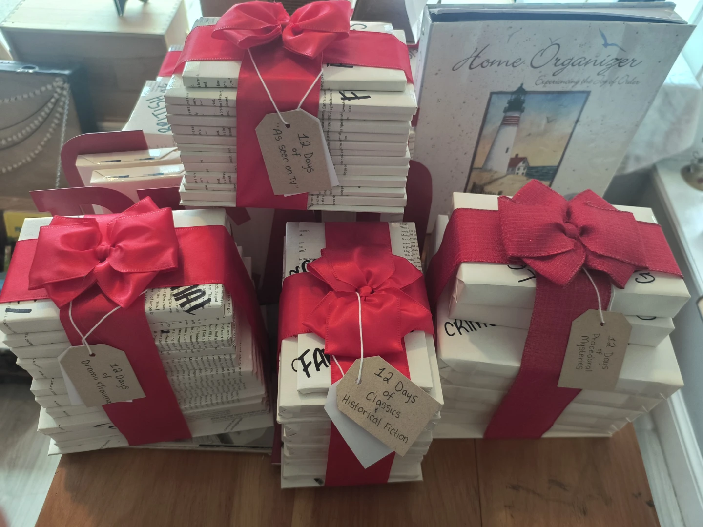 "12 Days of" assorted, quality books, wrapped separately