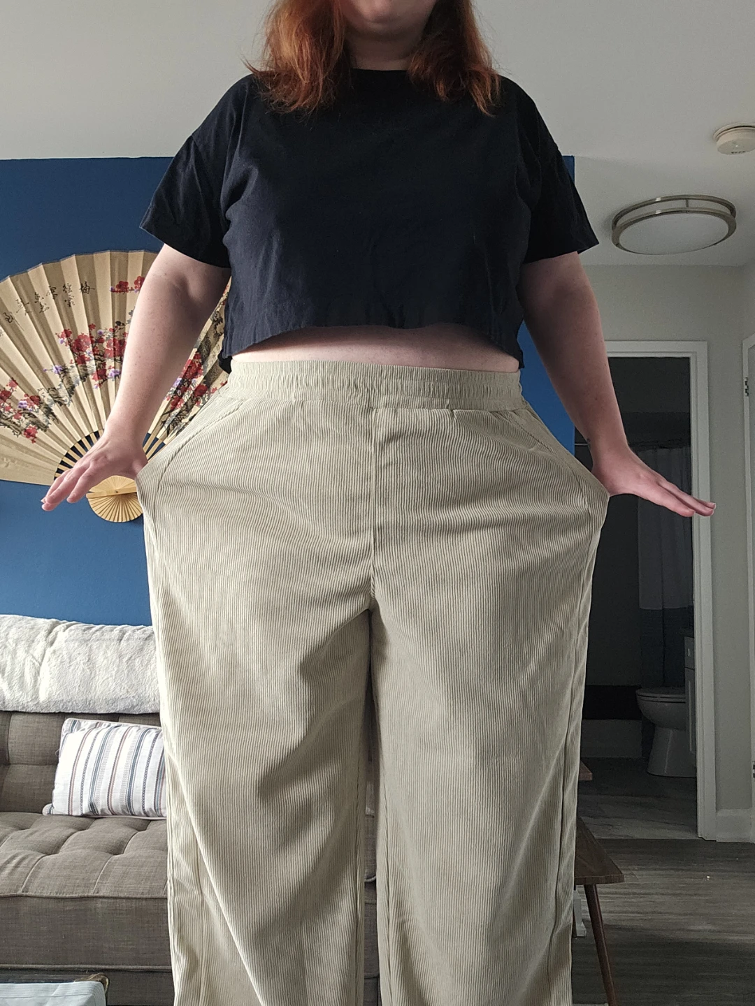 Beige Corduroy Wide Leg Pants - photo 4