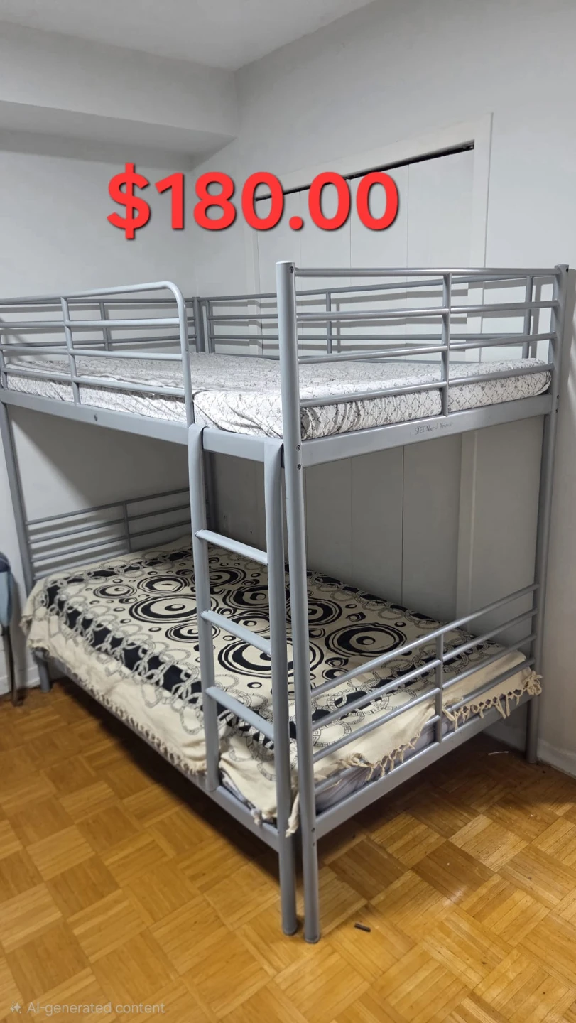Grey Metal Bunk Bed