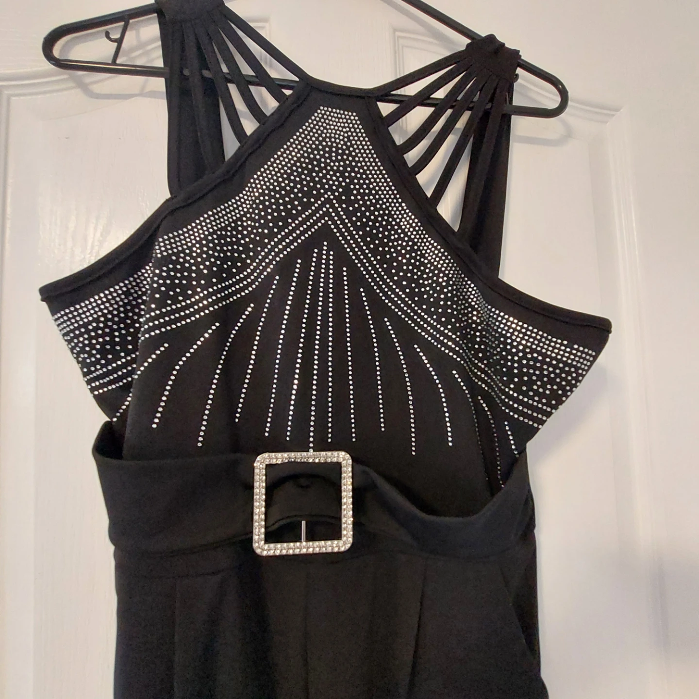 Black Embellished Halter Jumpsuit - photo 5