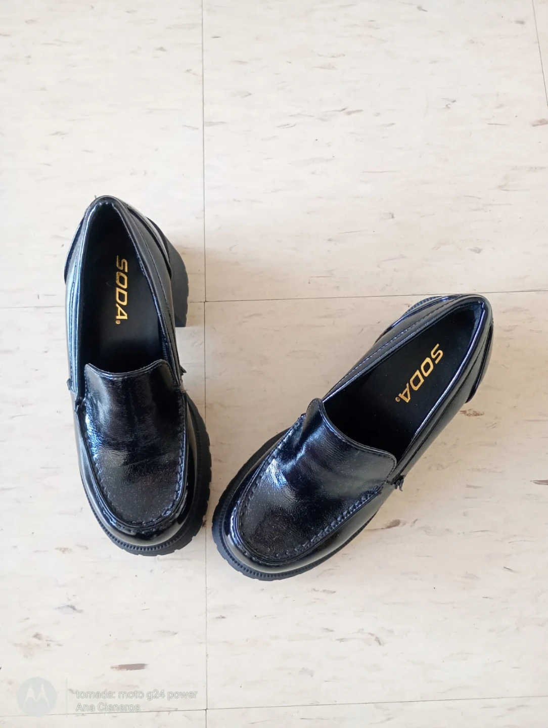 Soda Black Patent Chunky Platform Loafers - photo 2