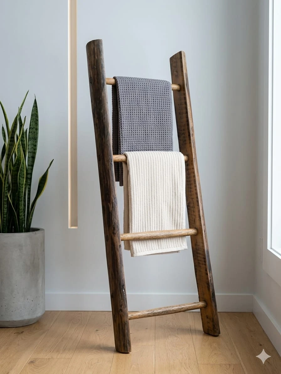 Antique Apple Picking Wooden Blanket Ladder