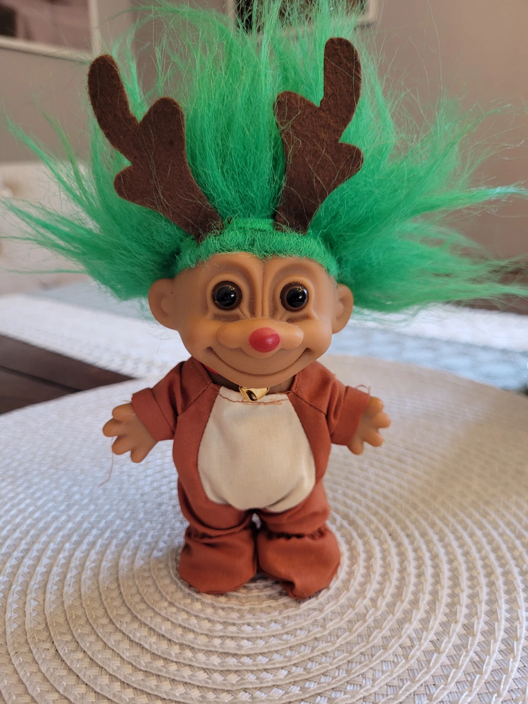 Vintage Russ Christmas Troll Doll Reindeer – 90s