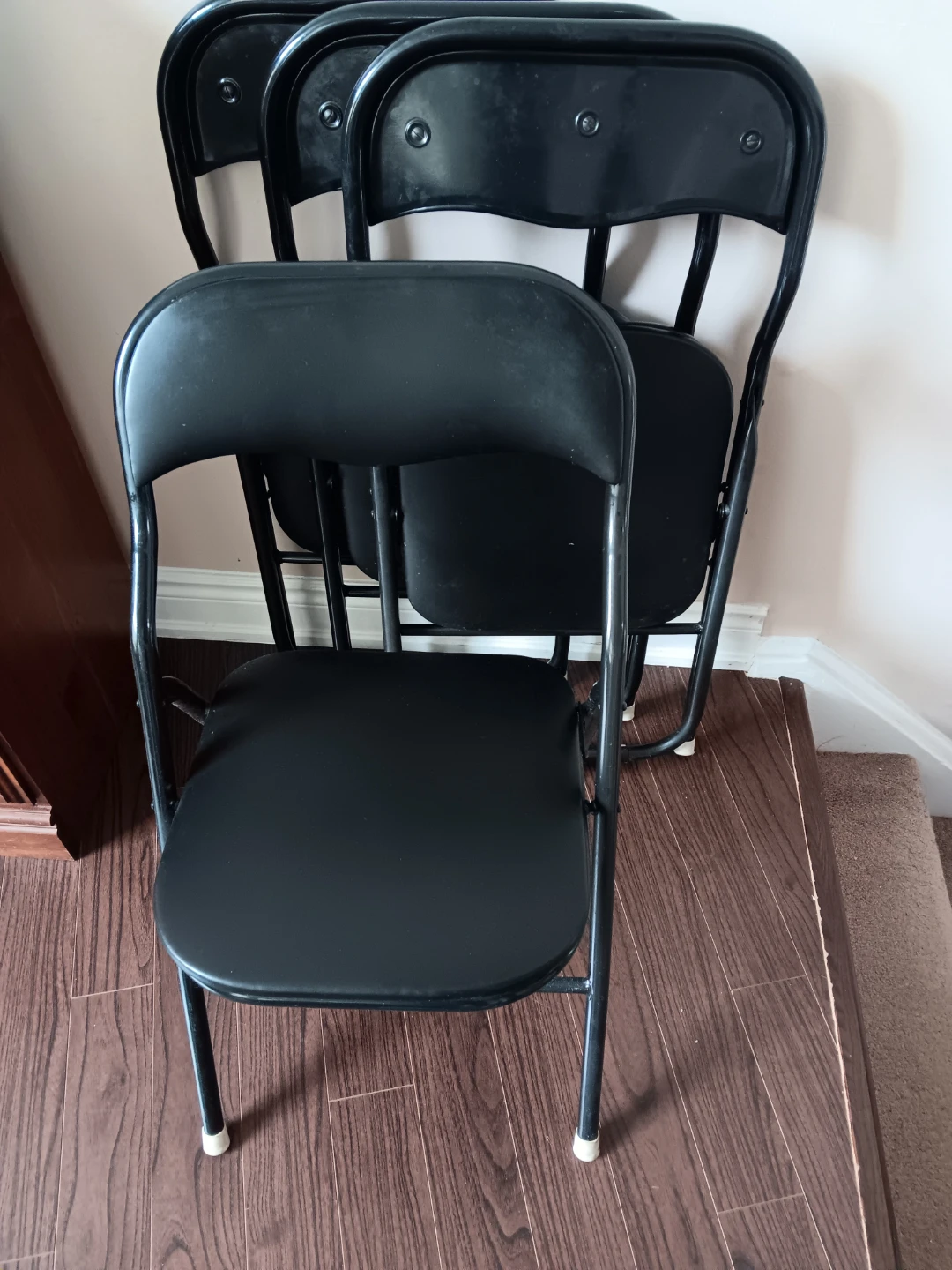 Set of 4 Black Folding Chairs - photo 2